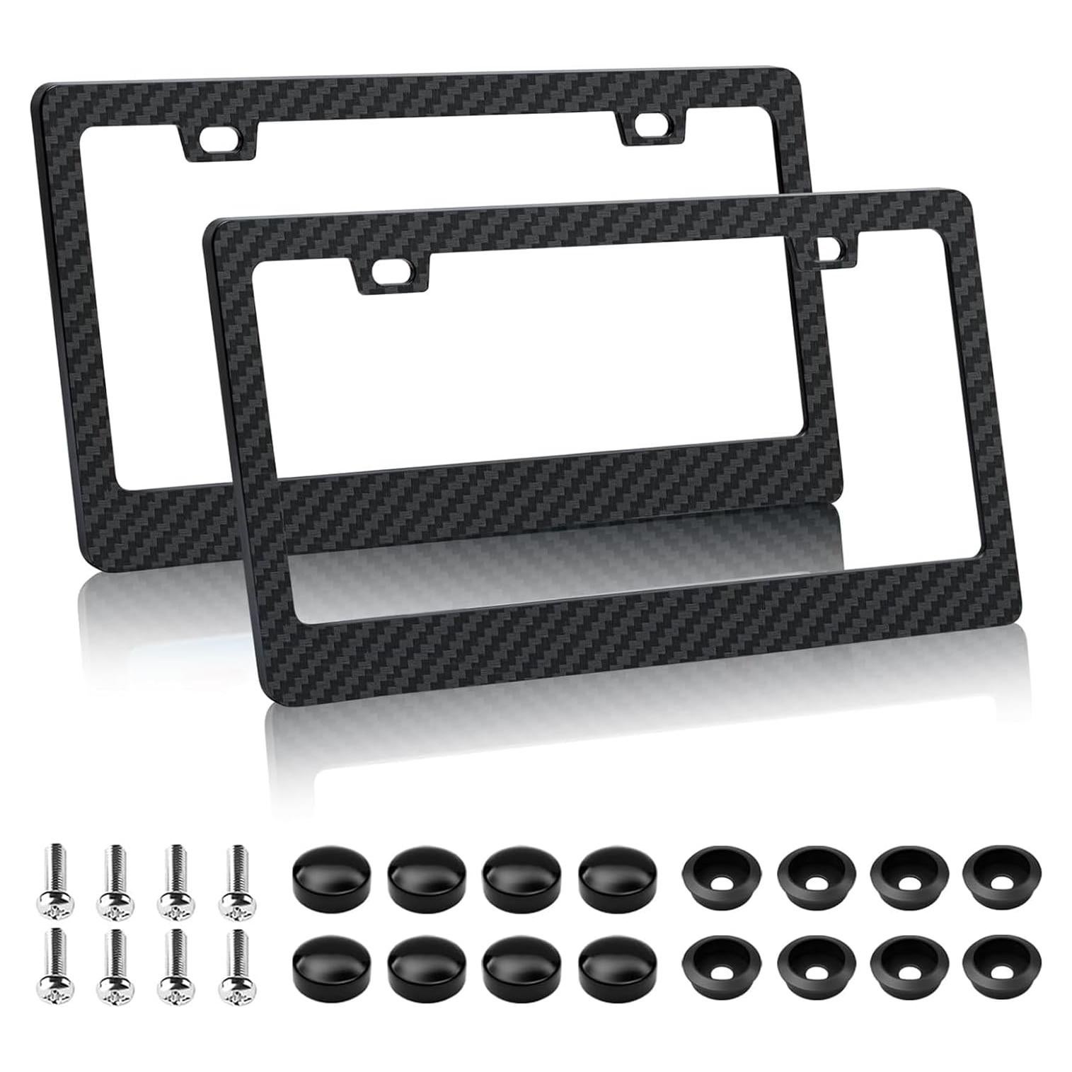 Marco de Placa de Licencia de Fibra de Carbono EWBN - Paquete de 2