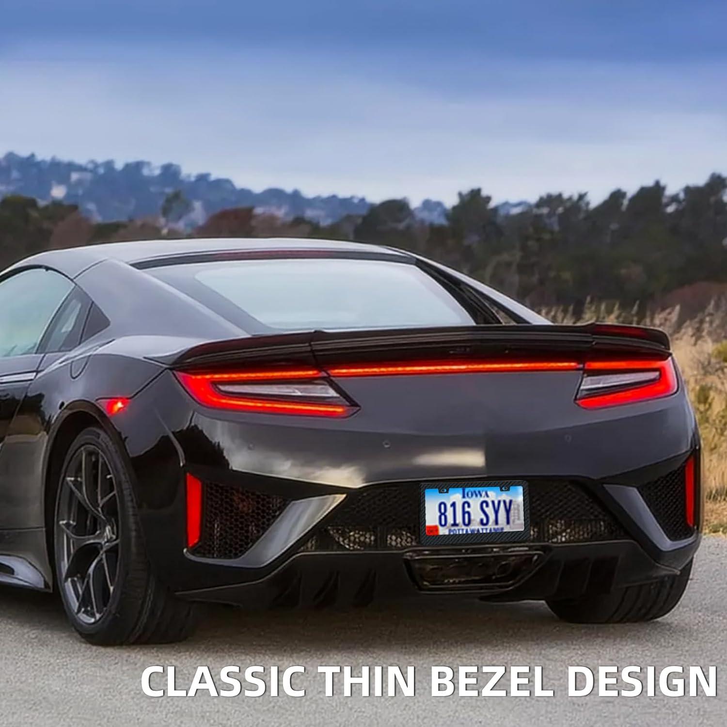 Marco de Placa de Licencia de Fibra de Carbono EWBN - Paquete de 2