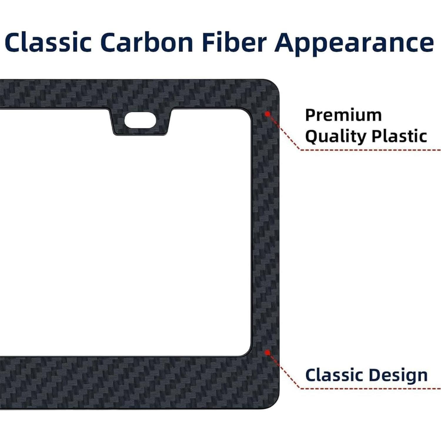 Marco de Placa de Licencia de Fibra de Carbono EWBN - Paquete de 2