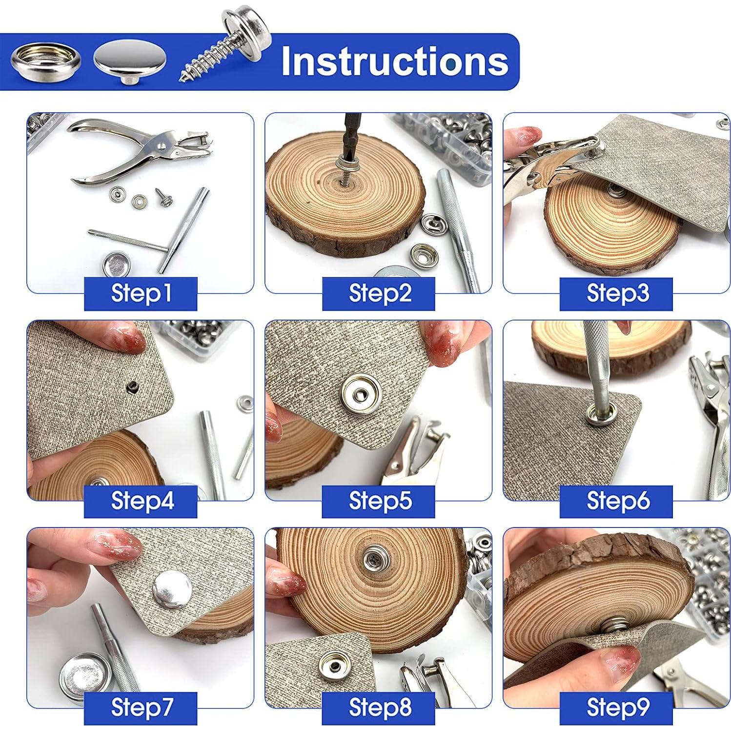 Kit de Botones de Lona ZYNERY 353 Piezas Acero Inoxidable
