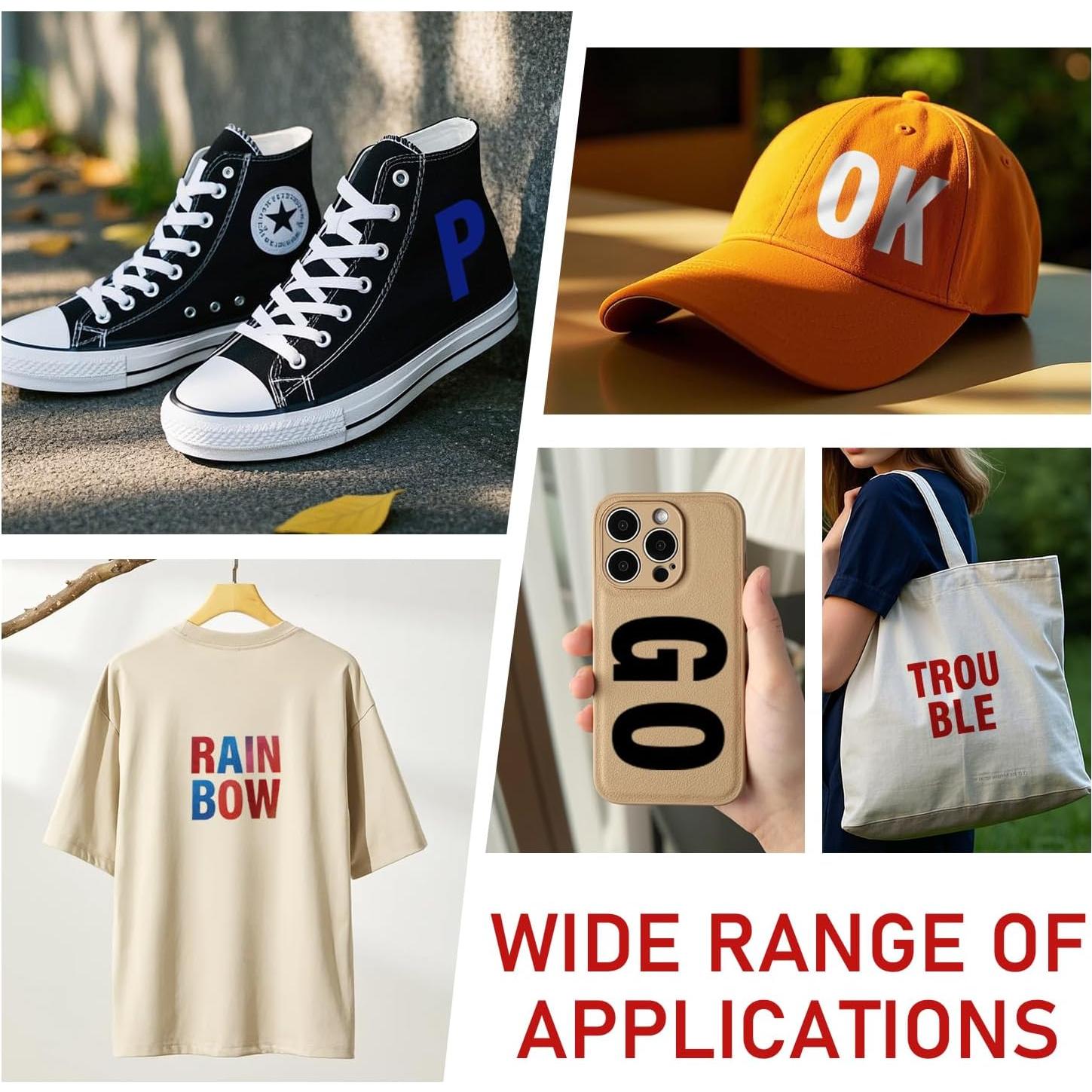 Letras Termoadhesivas CLINTT 10 Hojas Colorido 2" para Ropa