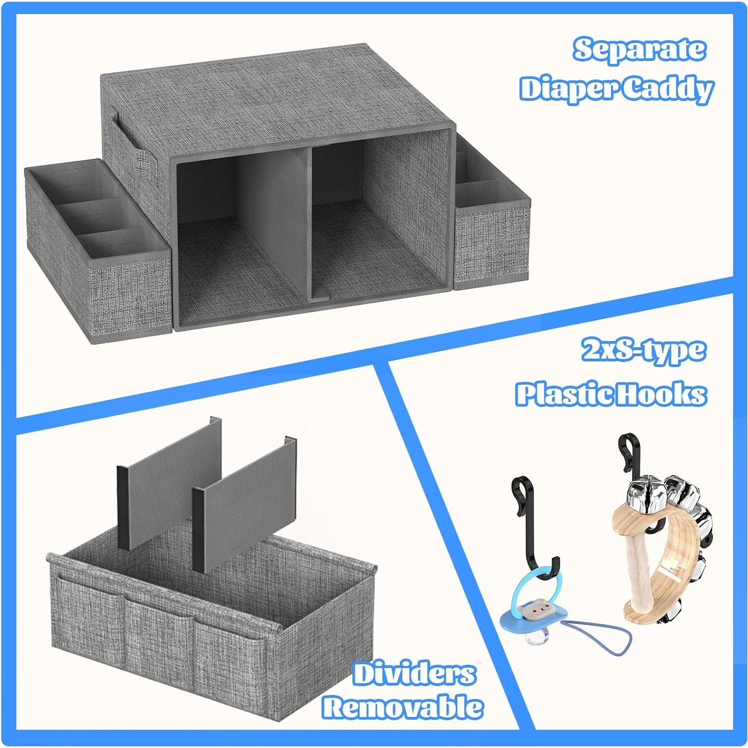 Caddy de Pañales 2 en 1 GLISWAM Carro Rodante 3 Niveles
