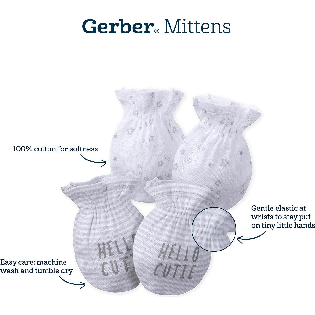 Mitones Sin Rasguños Gerber 8-Pack Gris Melange 0-3 Meses