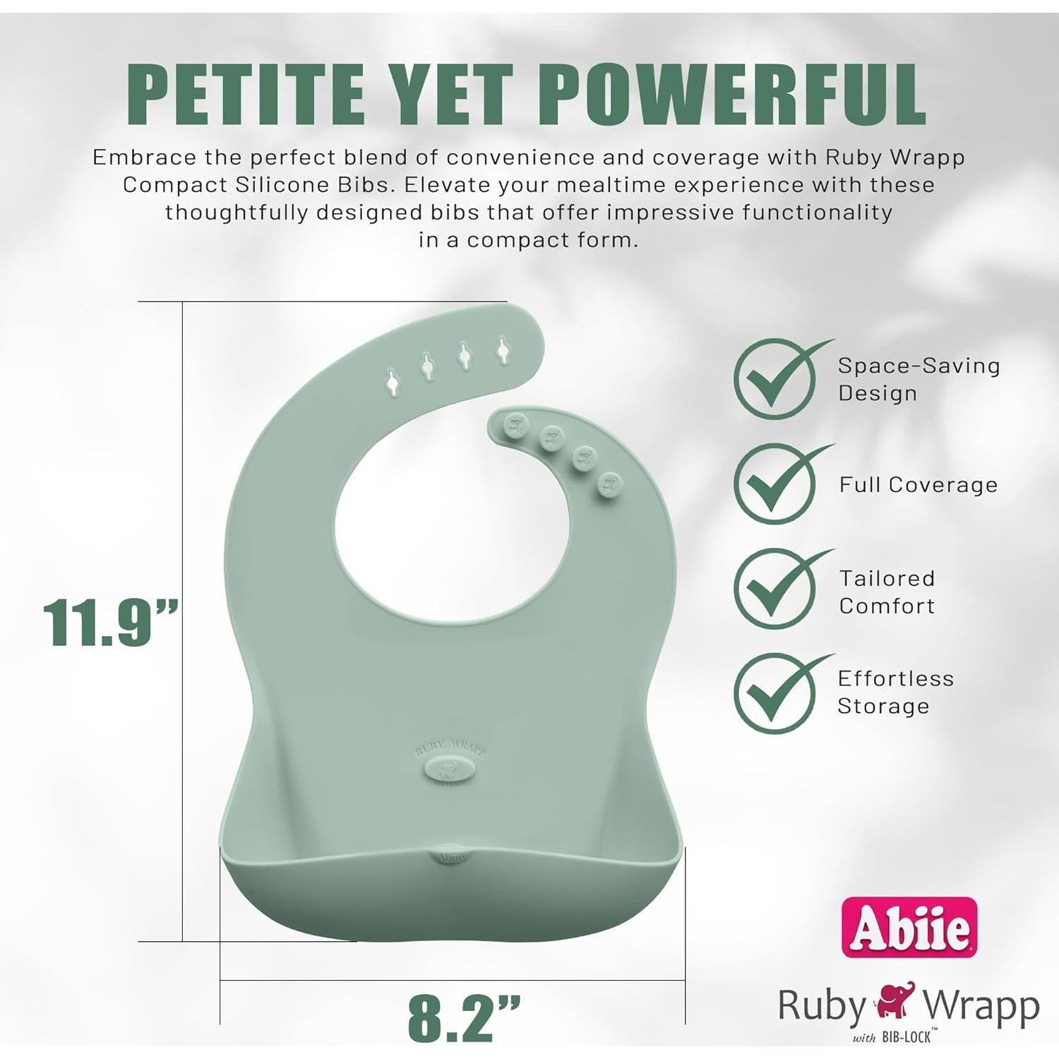 Babero de Silicona Abiie Ruby Wrapp Durazno - Impermeable y Resistente a Manchas