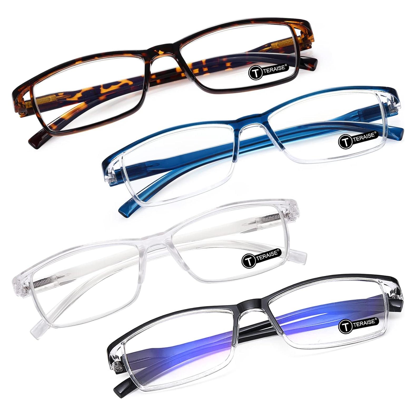 Gafas de lectura TERAISE 4 pcs anti-luz azul 2.0x
