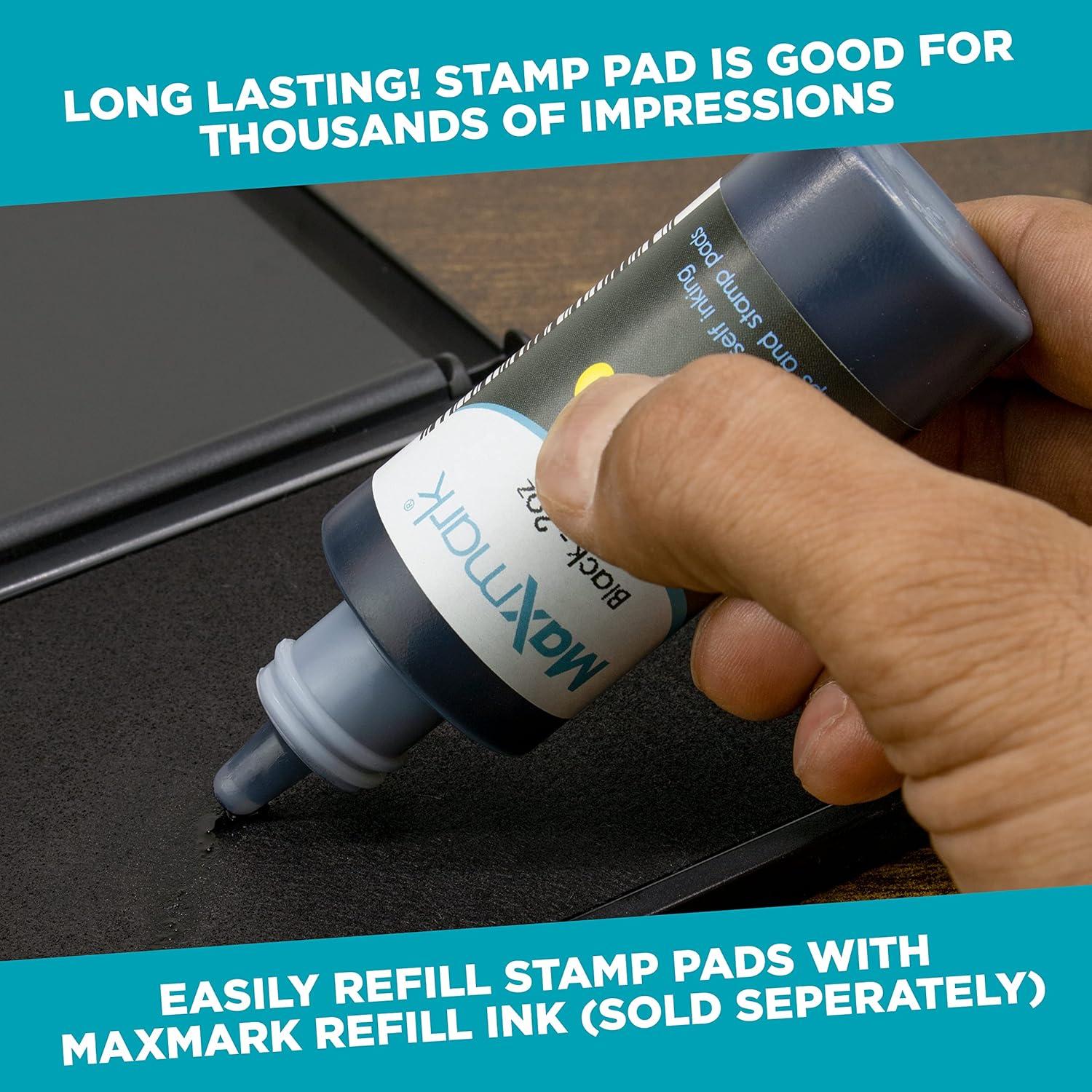 Almohadilla de Sello MaxMark Negra 7x11 cm Fieltro Premium