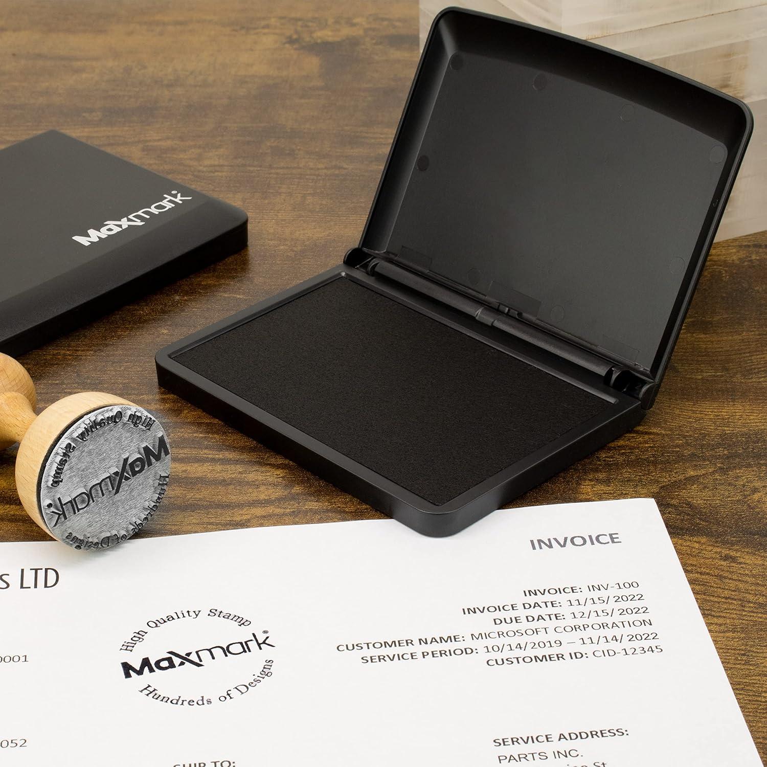 Almohadilla de Sello MaxMark Negra 7x11 cm Fieltro Premium