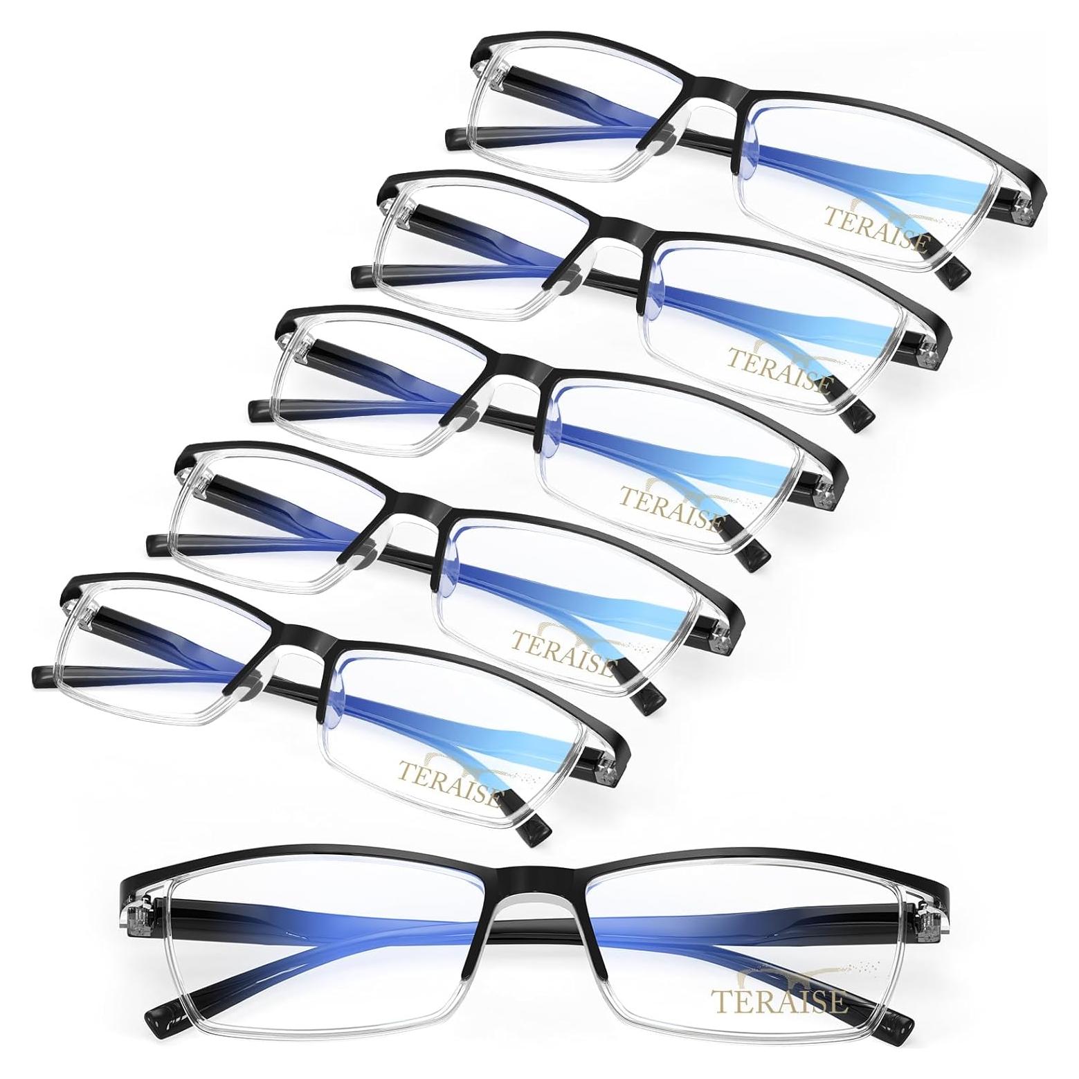 Gafas de lectura TERAISE 6 pcs anti-luz azul 4.5x