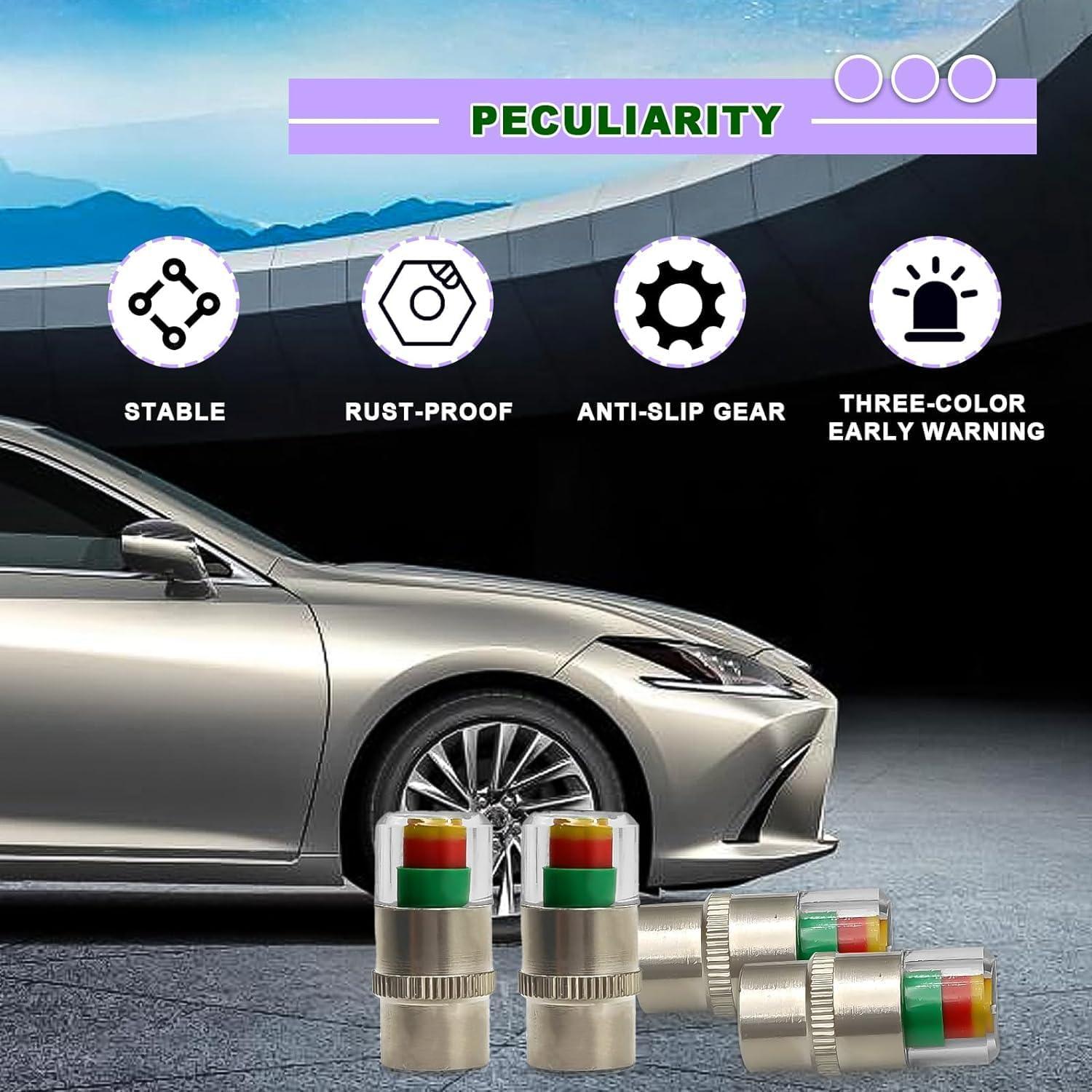 4 Tapones de Válvula de Sensor de Presión de Neumáticos KEVWR