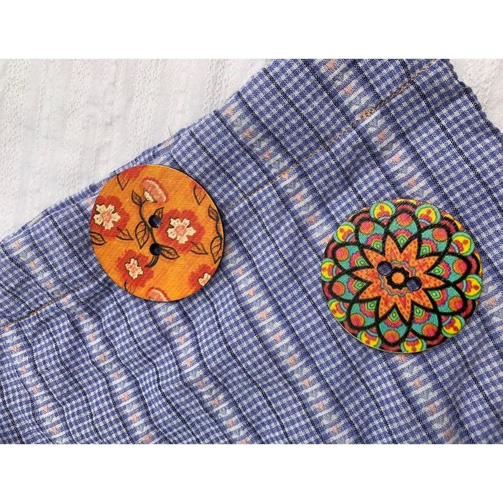 Set de 30 Botones de Madera Grandes Mahaohao 50mm Mixtos