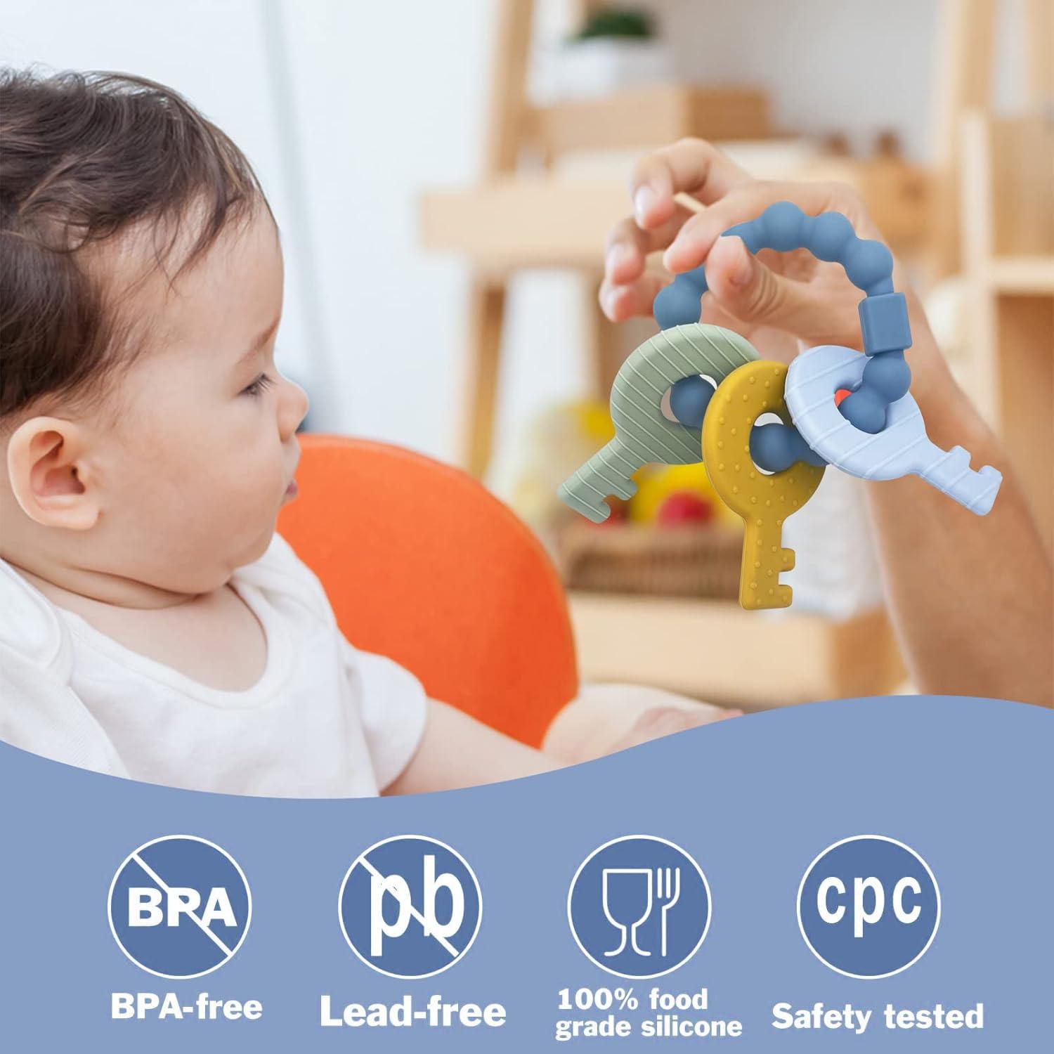 YAPROMO Juguete de Silicona para Morder Bebés Anillo Rojo