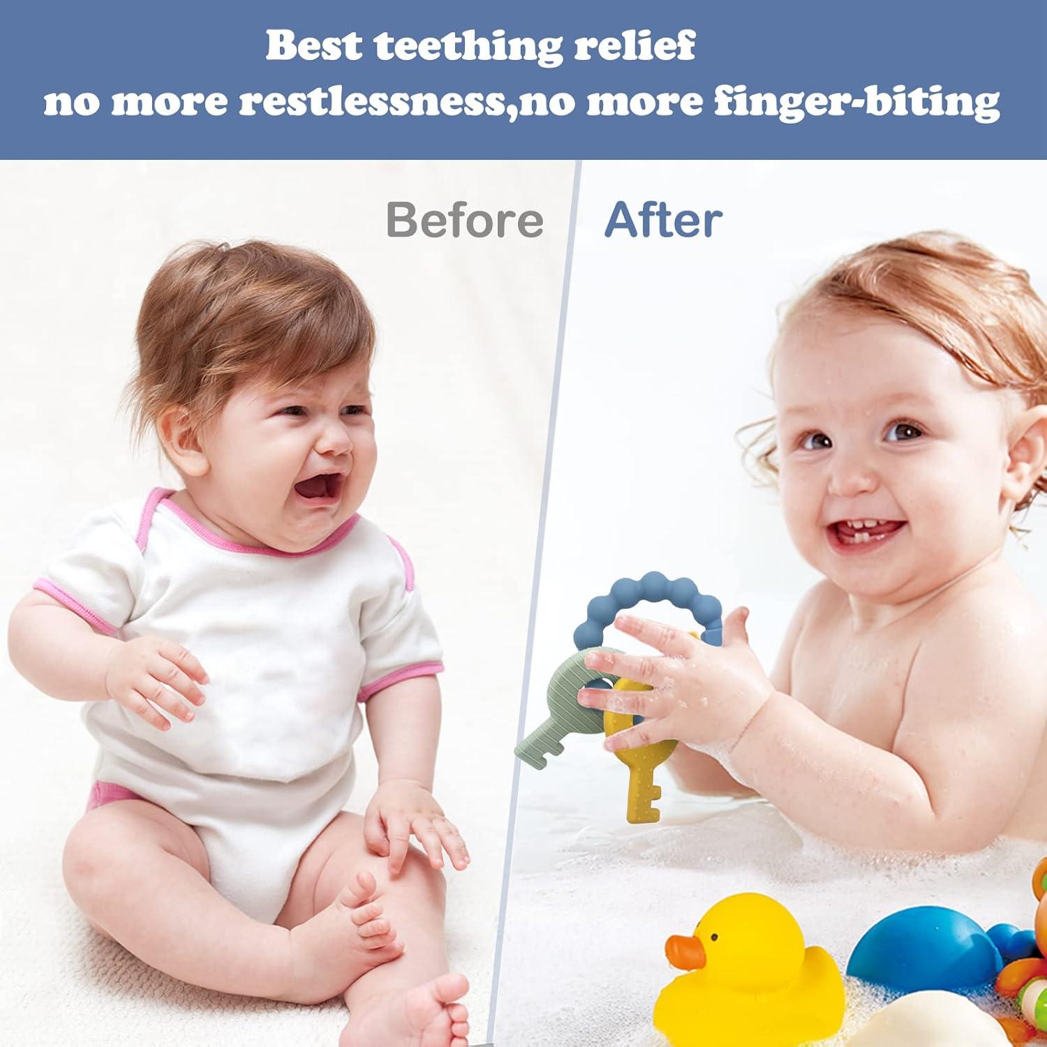 YAPROMO Juguete de Silicona para Morder Bebés Anillo Rojo