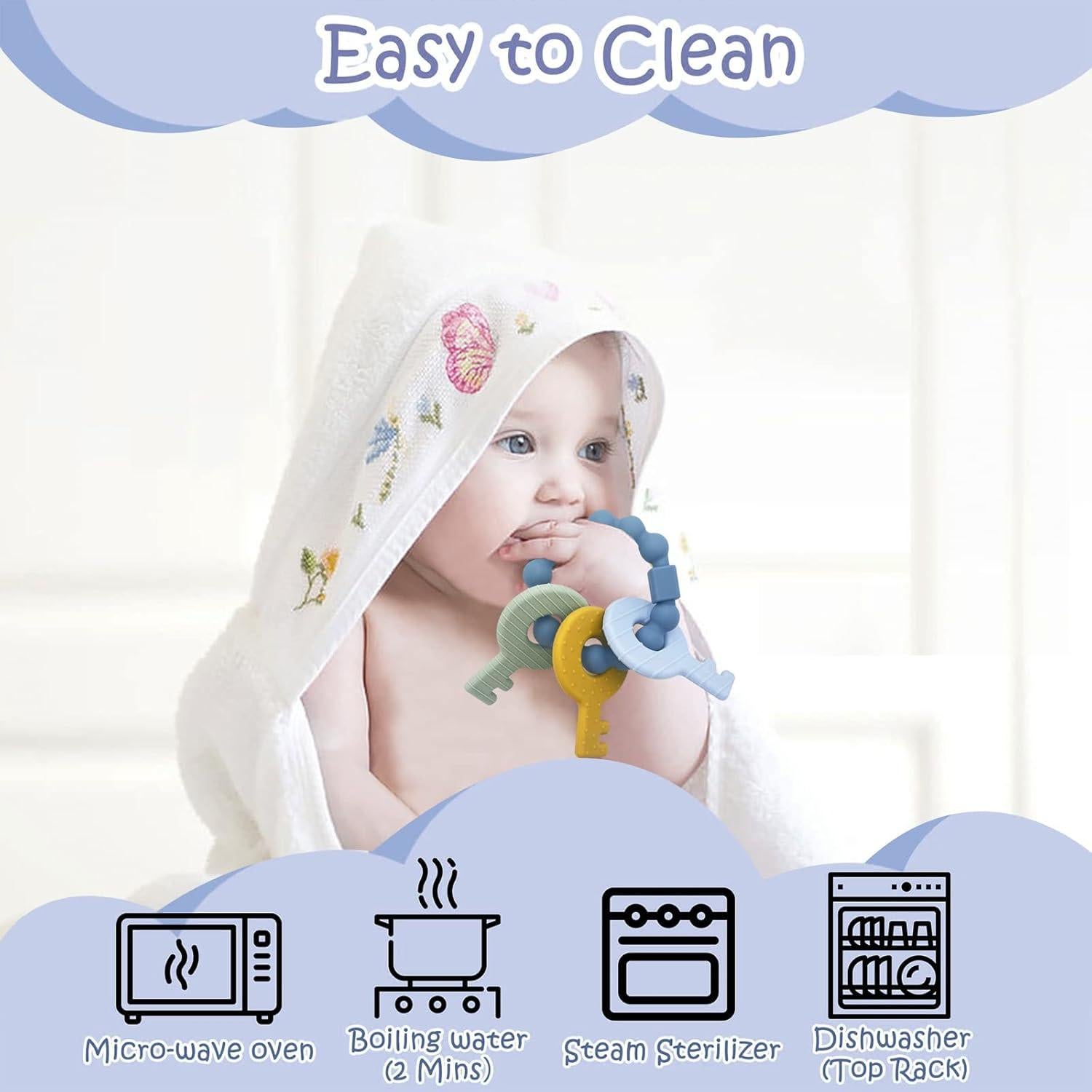 YAPROMO Juguete de Silicona para Morder Bebés Anillo Rojo