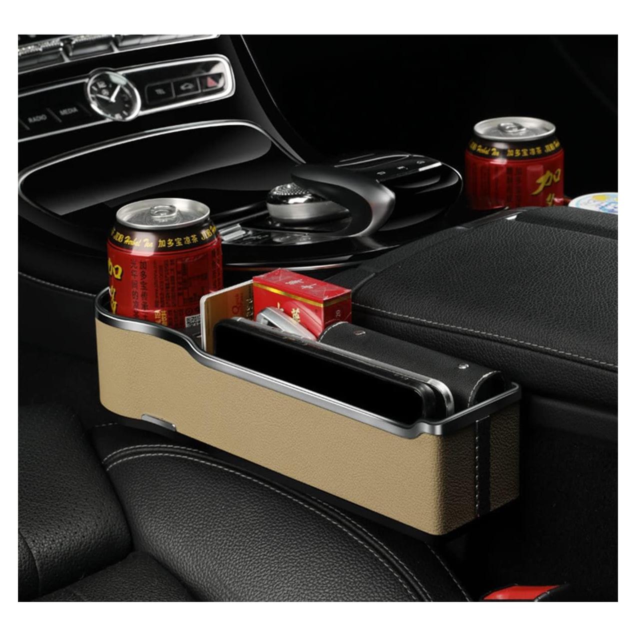 Organizador de Espacio entre Asientos DEEYOTA con 2 USB Beige