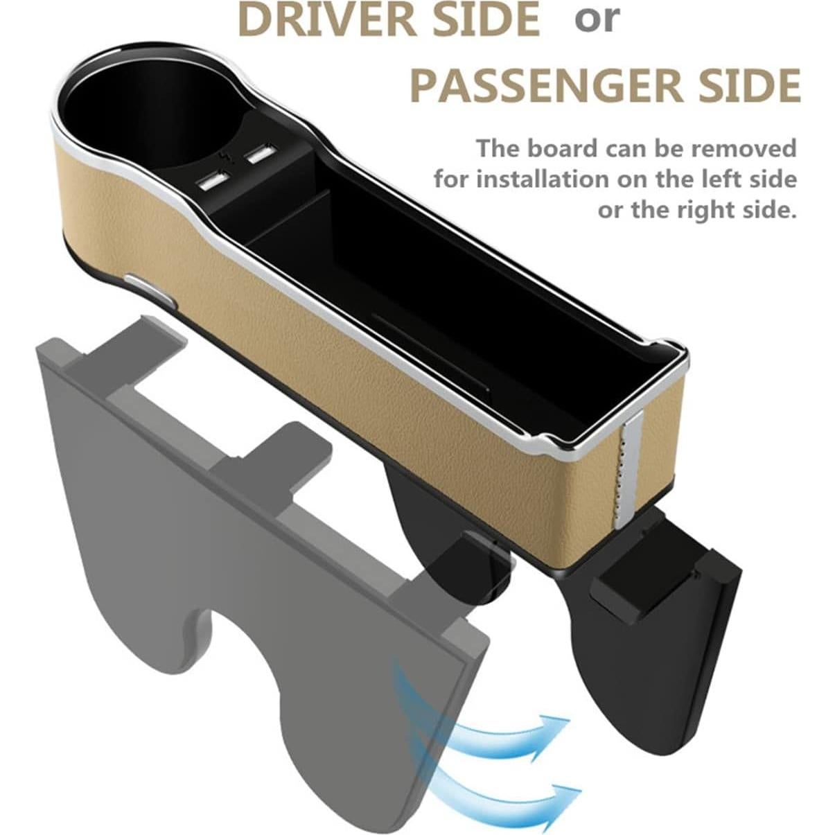 Organizador de Espacio entre Asientos DEEYOTA con 2 USB Beige
