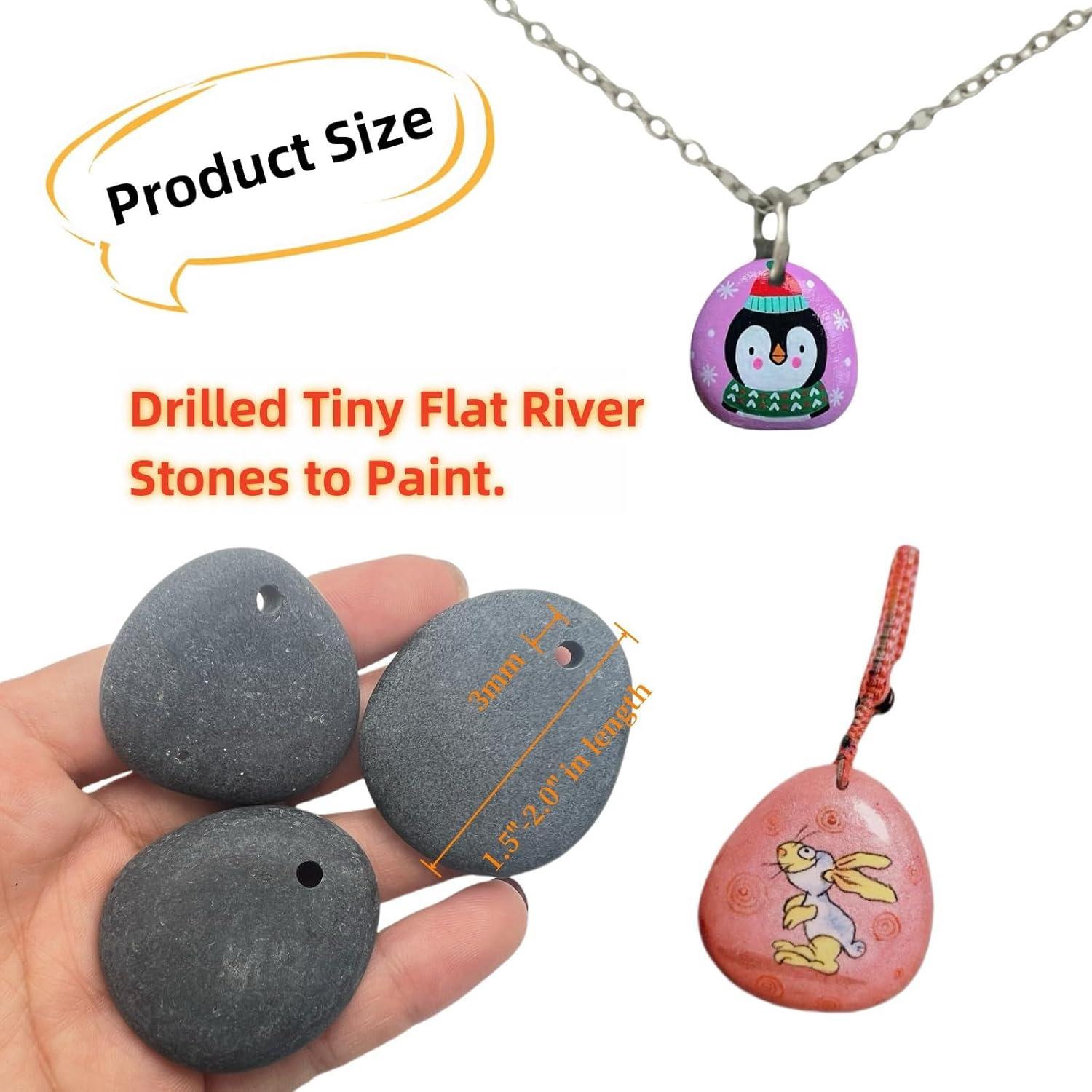 Piedras Planas de Río CYLHCM 2 Piezas 3.81-5.08 cm para Pintar