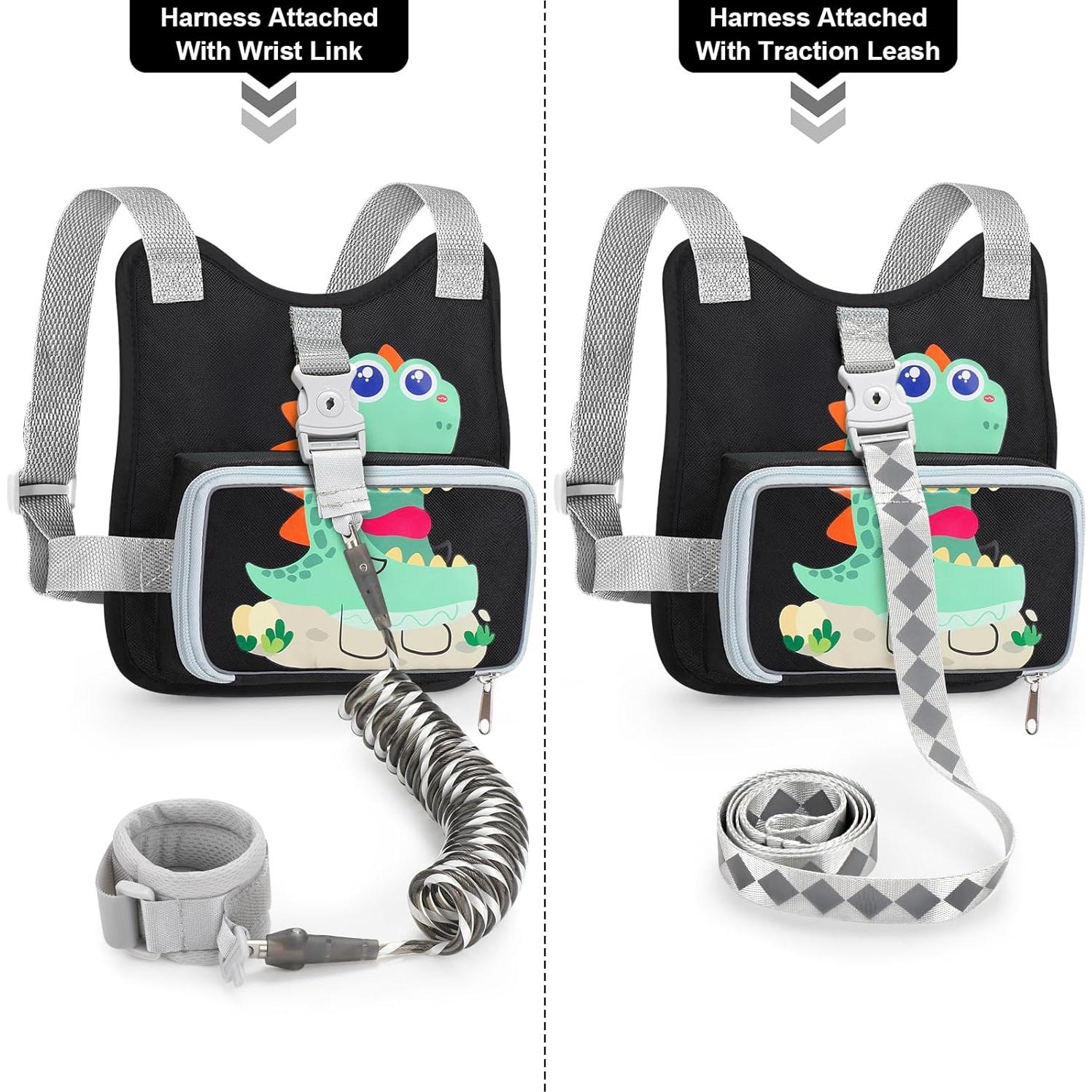 Arnés Plegable para Niños Accmor con Correa Antipérdida Dinosaurio