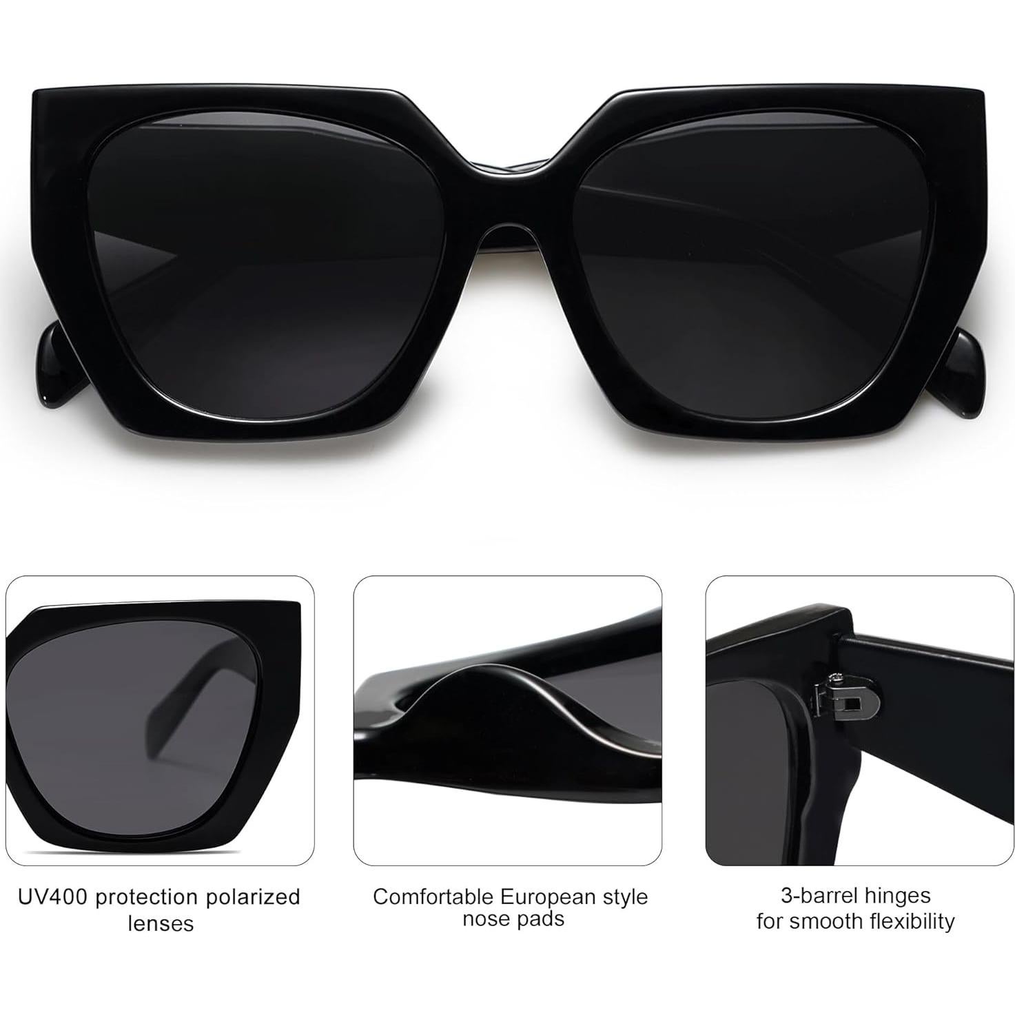 Gafas de Sol Polarizadas SOJOS SJ2205 para Mujeres - Todo Negro