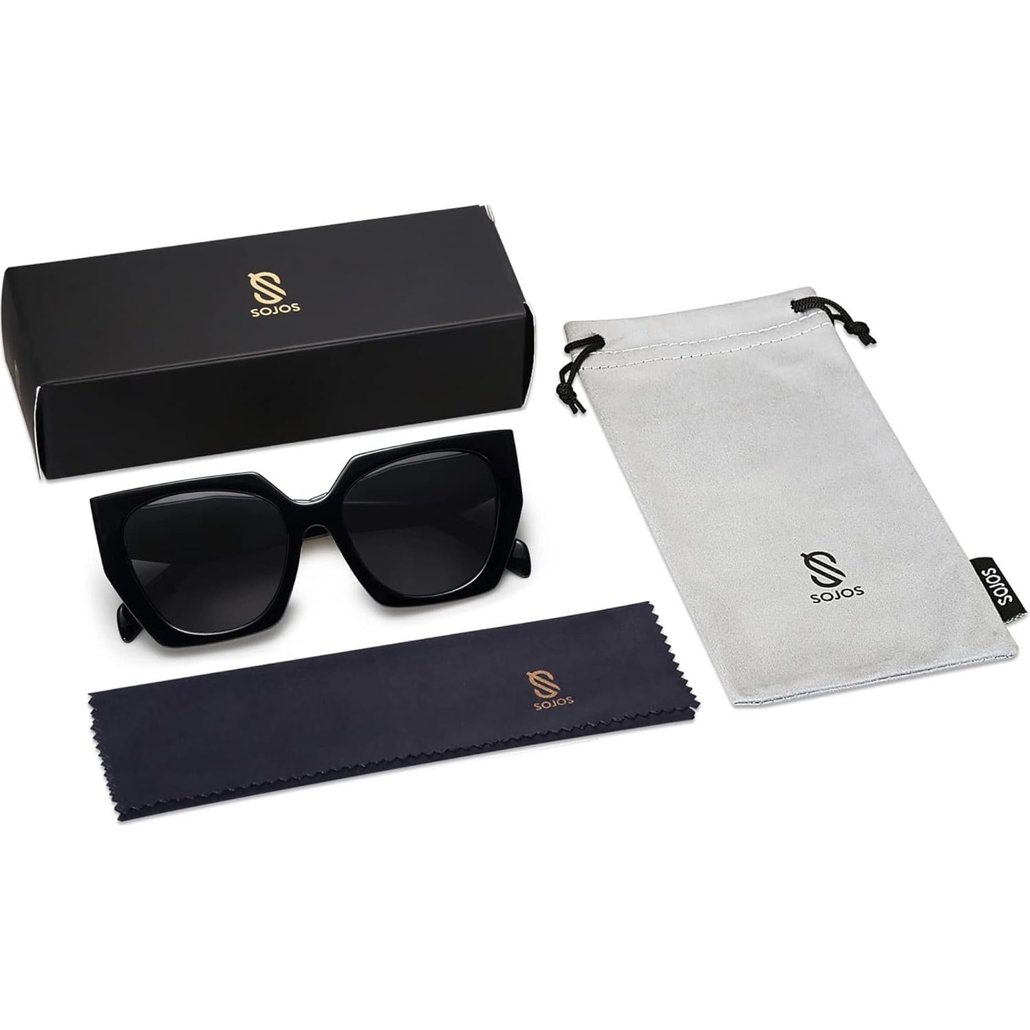 Gafas de Sol Polarizadas SOJOS SJ2205 para Mujeres - Todo Negro
