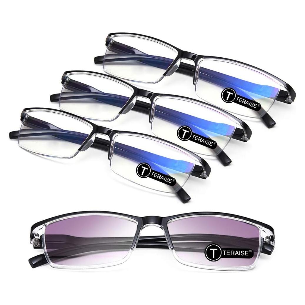 Gafas de lectura TERAISE 4 pares anti-luz azul unisex