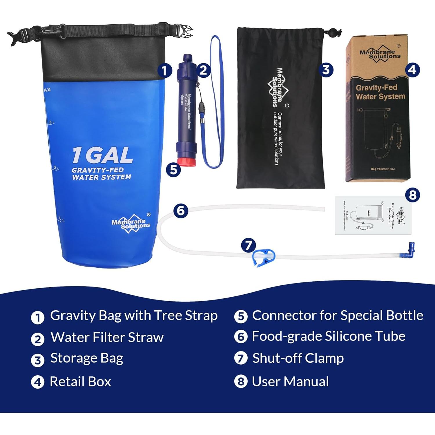 Filtro de Agua por Gravedad Membrane Solutions 1 Galón NSF