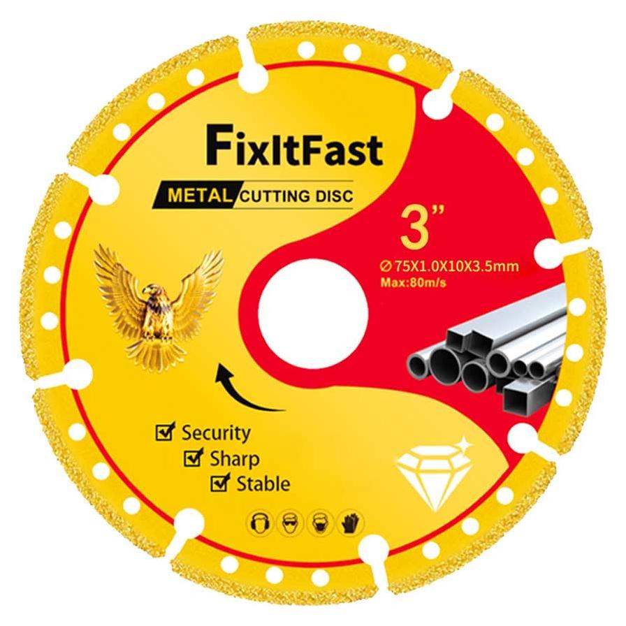 Rueda de Corte de Diamante FixltFast 75 mm para Amoladora
