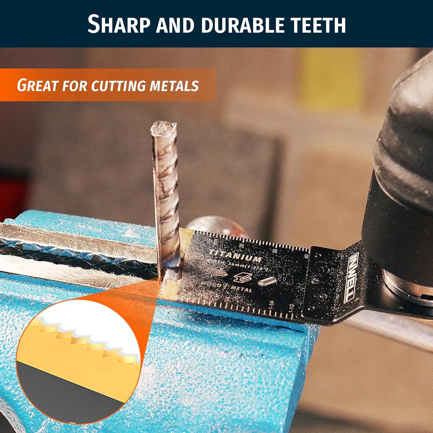 3 Hojas de Sierra Oscilante Inwell Titanio 10.8cm para Madera y Metal