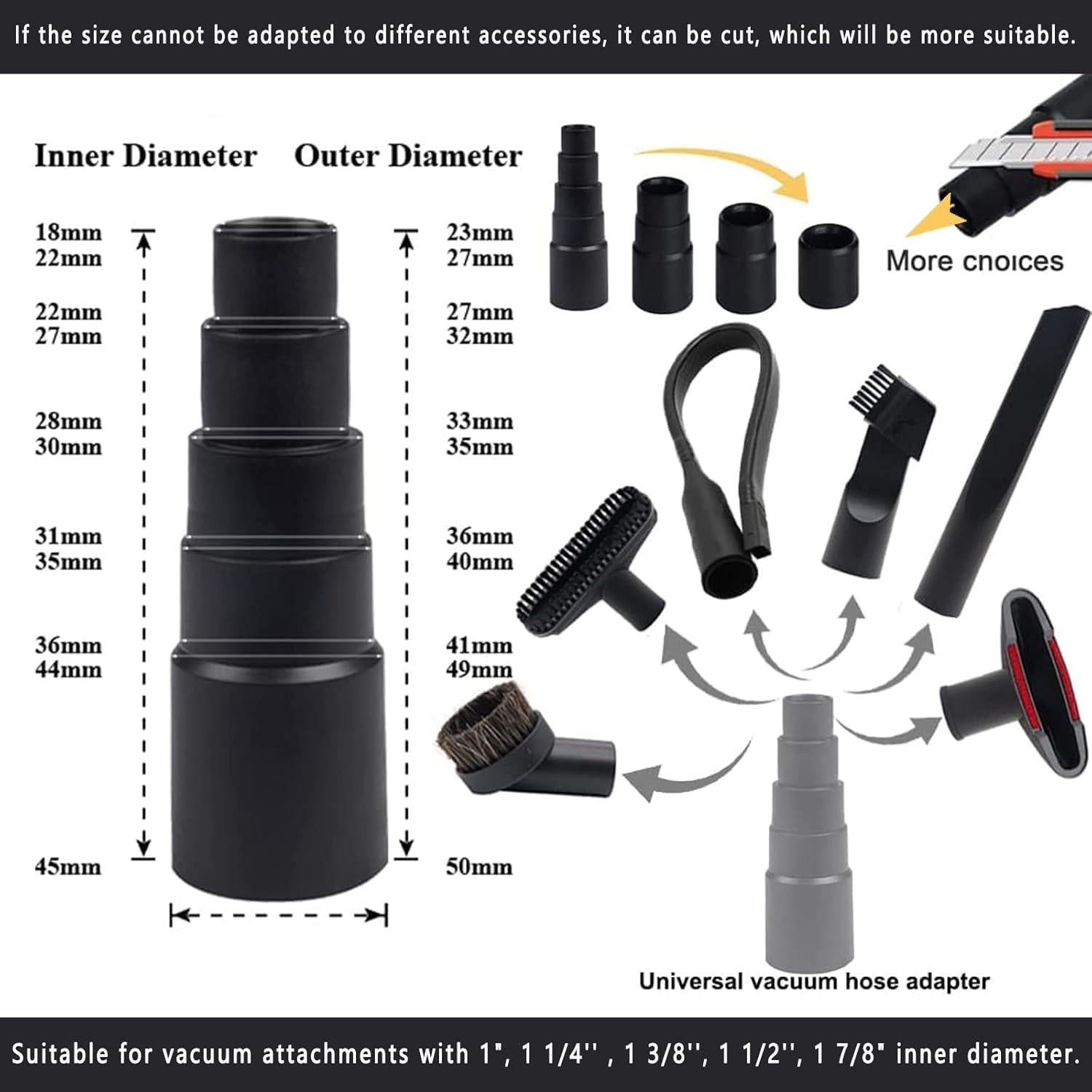 Kit de Accesorios para Aspiradora Riiriou 7 Piezas Universal