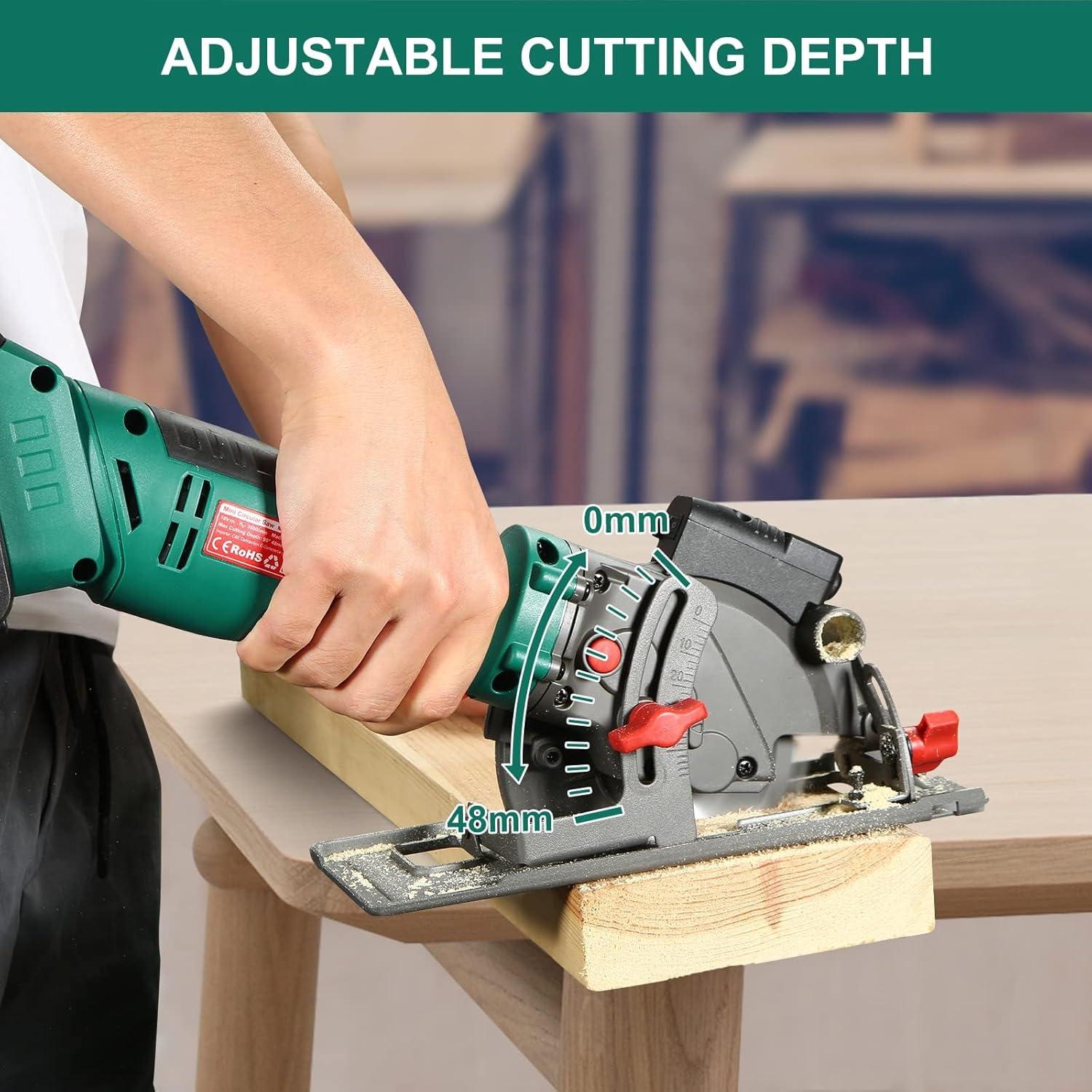 Sierra Circular Inalámbrica HYCHIKA 18V 4.0Ah 3 Cuchillas