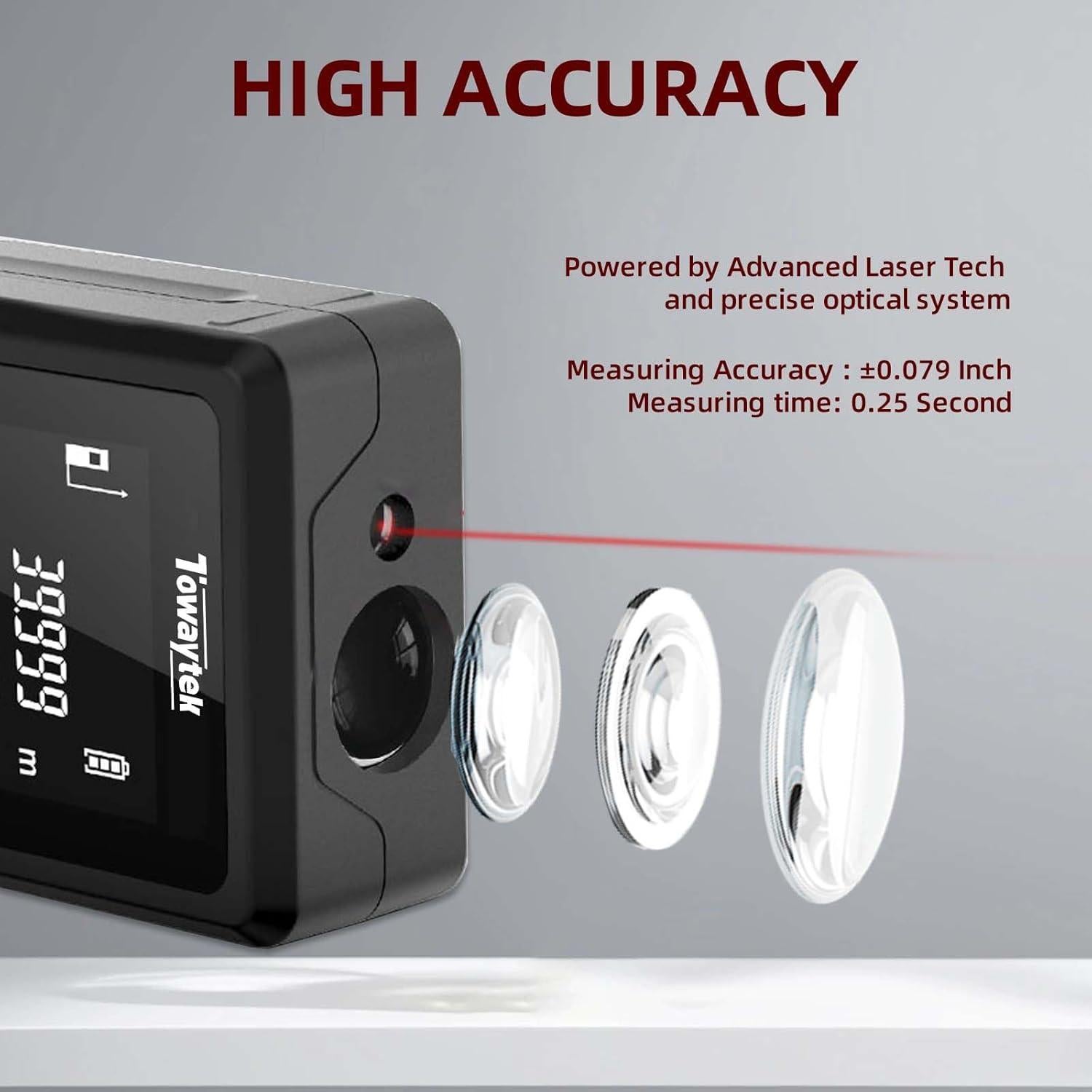 Medidor Láser Digital Towaytek MD60 60m Precisión ±2mm