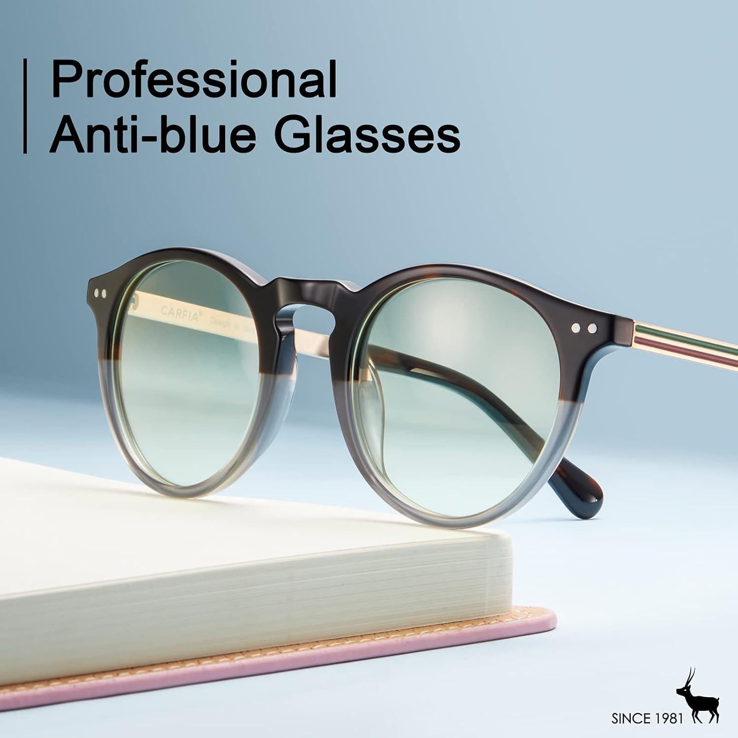 Gafas de Bloqueo de Luz Azul CARFIA para Mujeres - Anti Fatiga Ocular