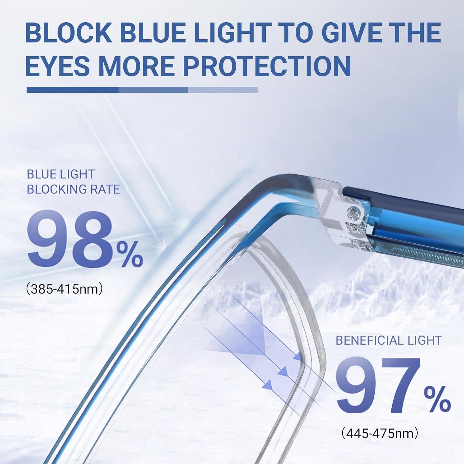 Gafas de lectura TERAISE 4 pcs anti-luz azul para adultos