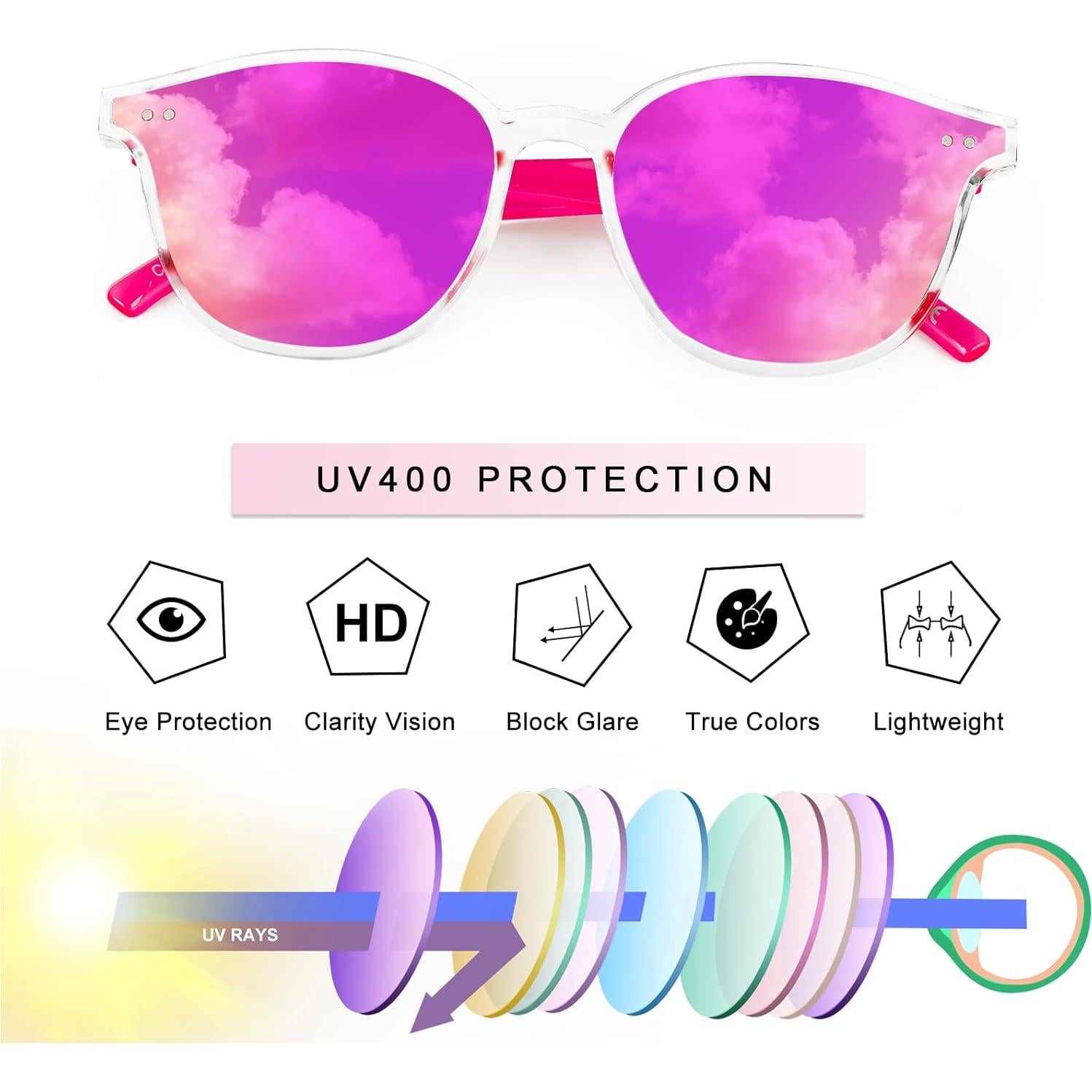 Gafas de sol UV400 para niños AOFALBE - 4 colores