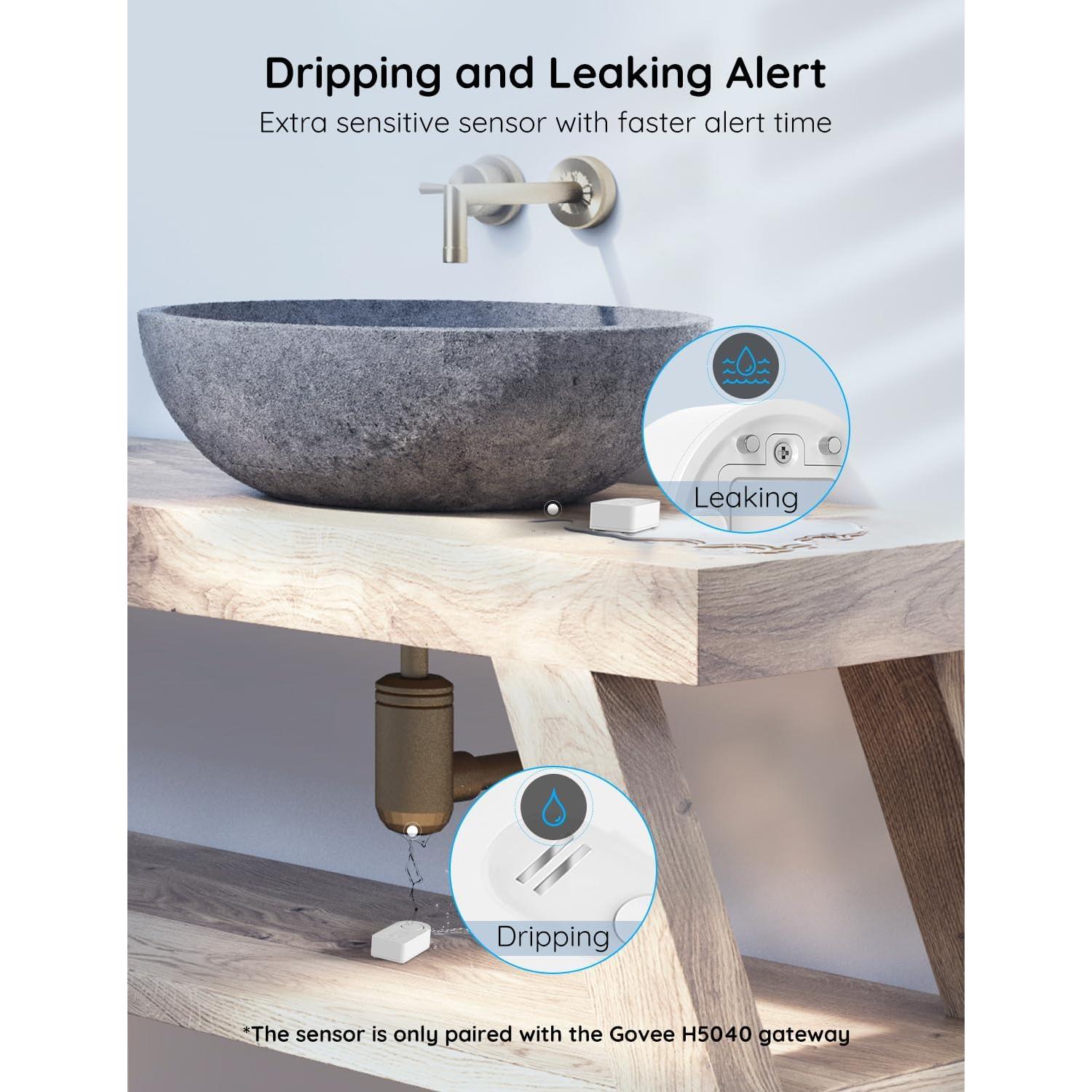 Detector de Fugas de Agua Govee H5054 2 Pack 100dB IP66