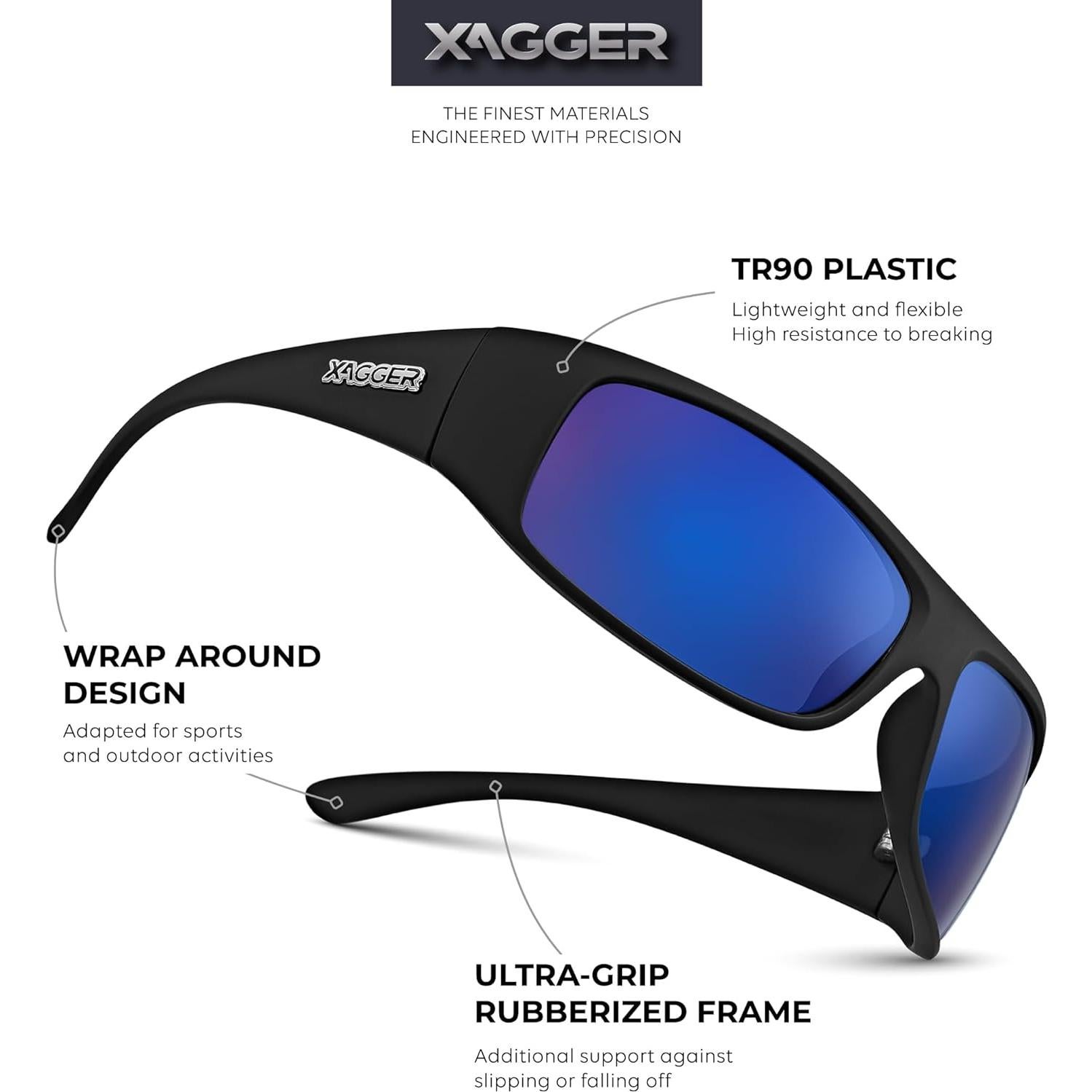 Gafas de sol polarizadas Xagger Sports para hombres TR90