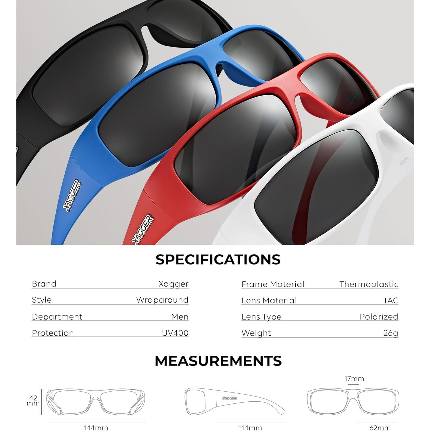 Gafas de sol polarizadas Xagger Sports para hombres TR90