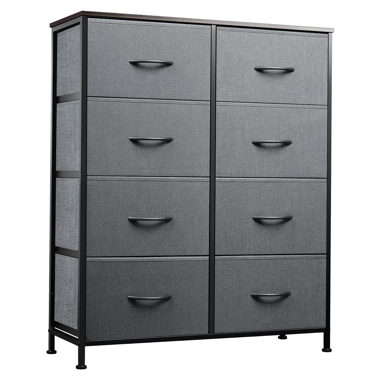 Vestidor de Tela WLIVE 8 Cajones Gris Oscuro 80.5x29.7x98cm