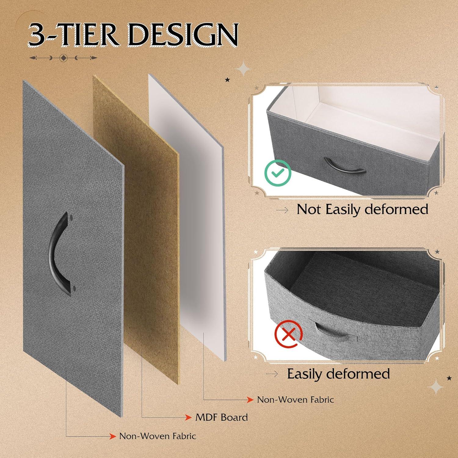 Vestidor de Tela WLIVE 8 Cajones Gris Oscuro 80.5x29.7x98cm