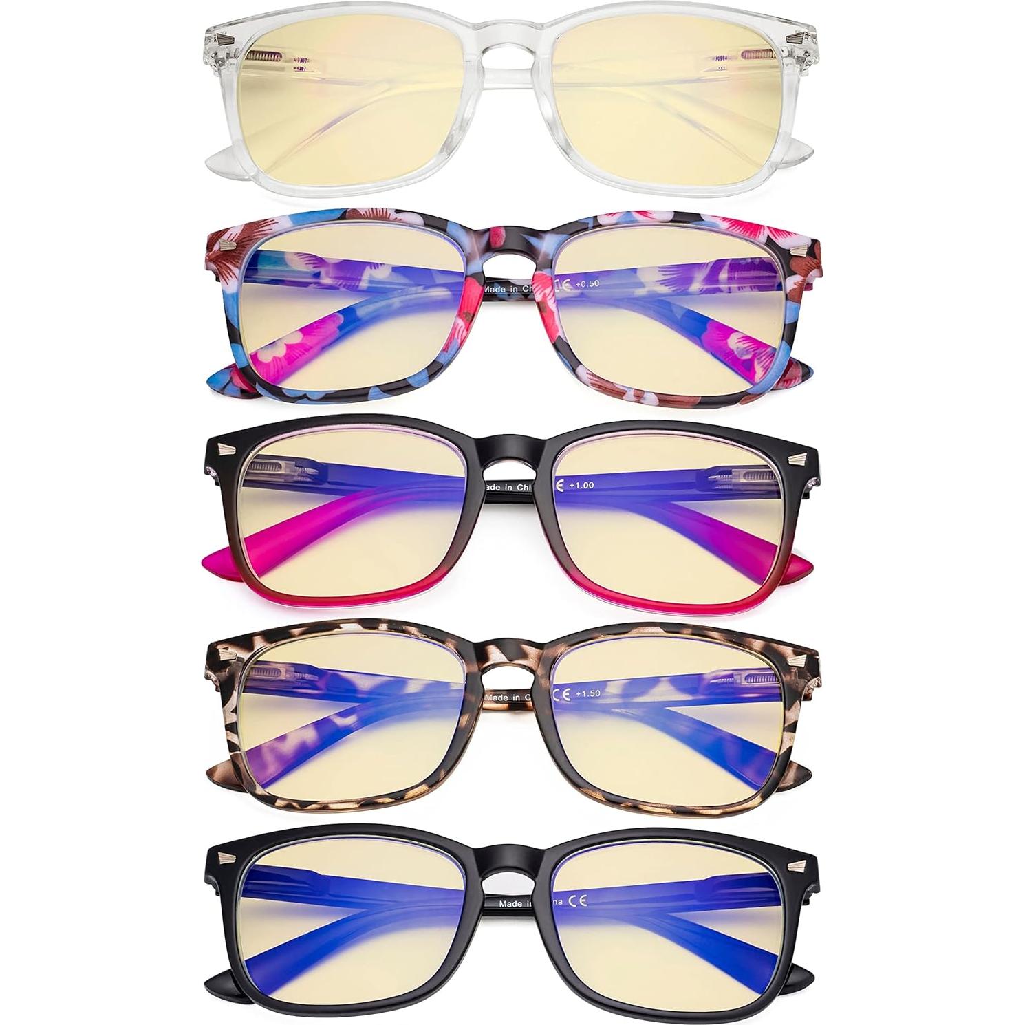 Eyekepper 5 Pares Gafas de Lectura Anti Luz Azul UV400