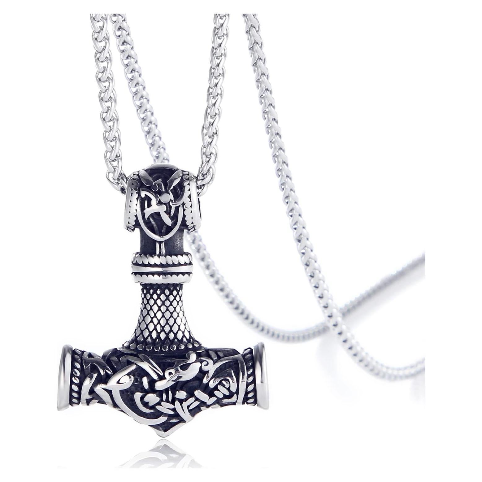 Collar de Acero Inoxidable Komi 316L Martillo de Thor 60 cm