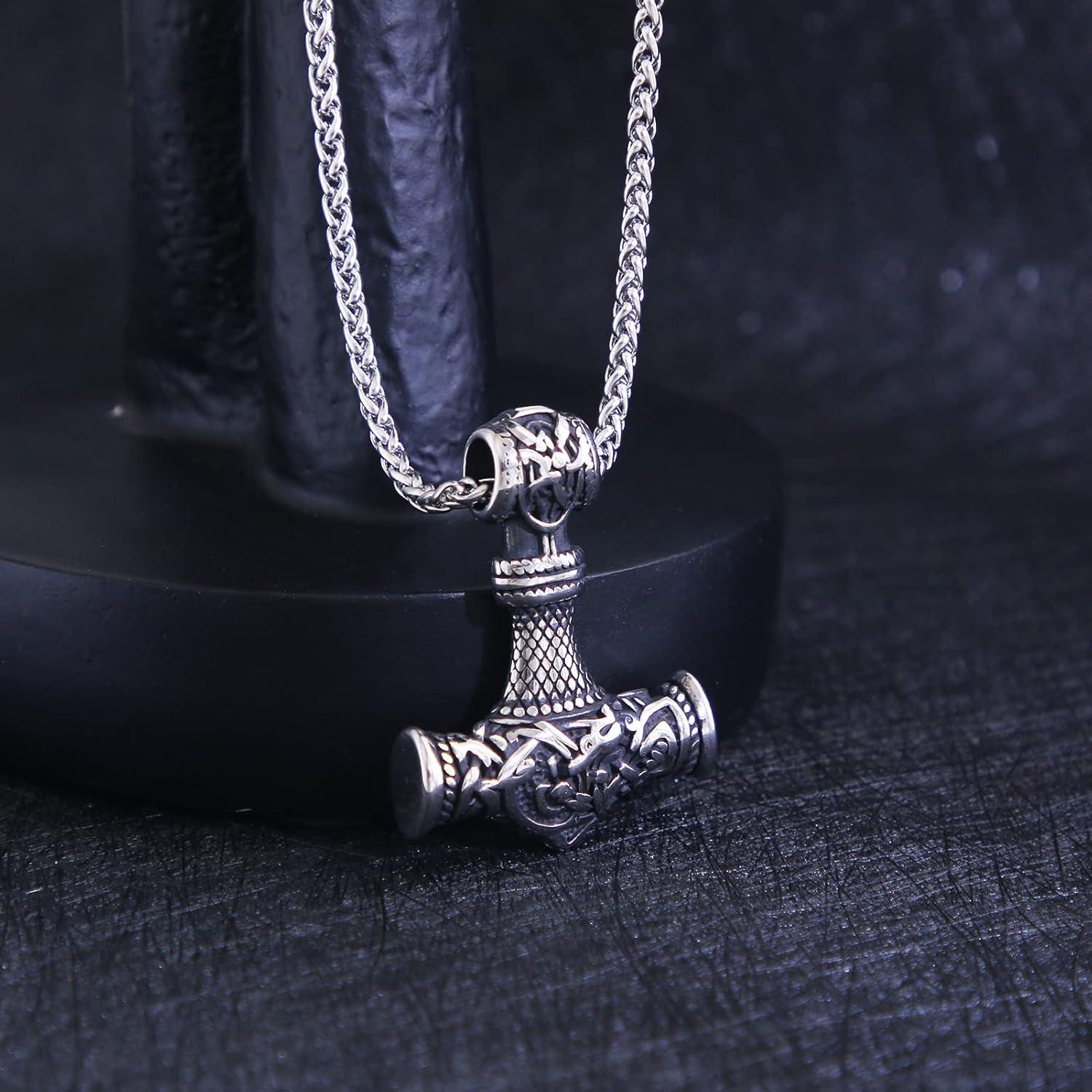 Collar de Acero Inoxidable Komi 316L Martillo de Thor 60 cm