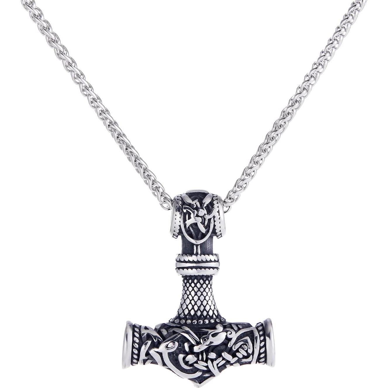 Collar de Acero Inoxidable Komi 316L Martillo de Thor 60 cm