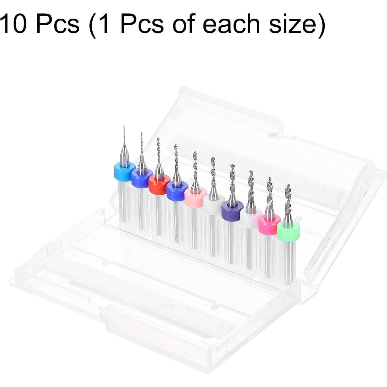 Conjunto de 10 Brocas Micro HARFINGTON Carburo 0.5-2.2mm