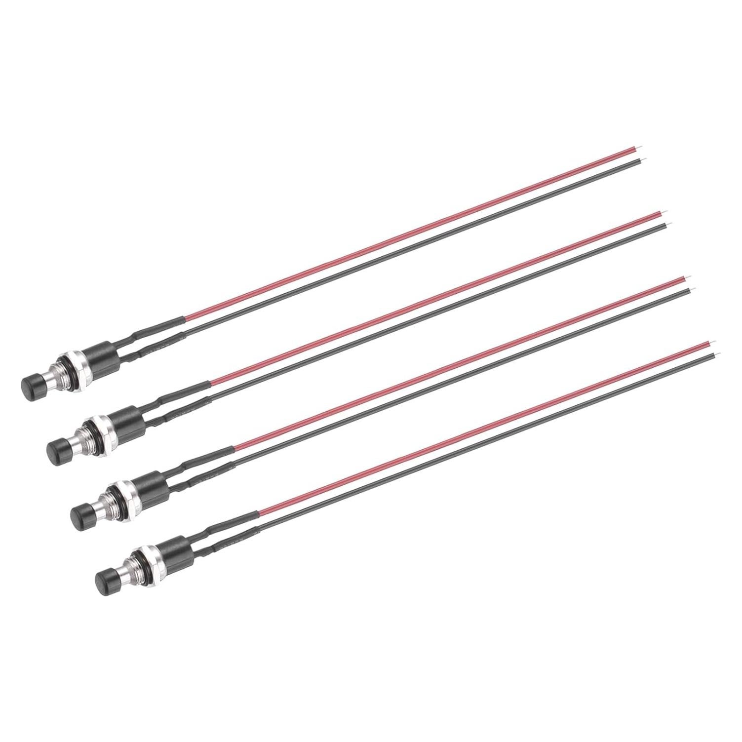 Interruptores de Botón con Cable MECCANIXITY 4 Pcs 3A 250V