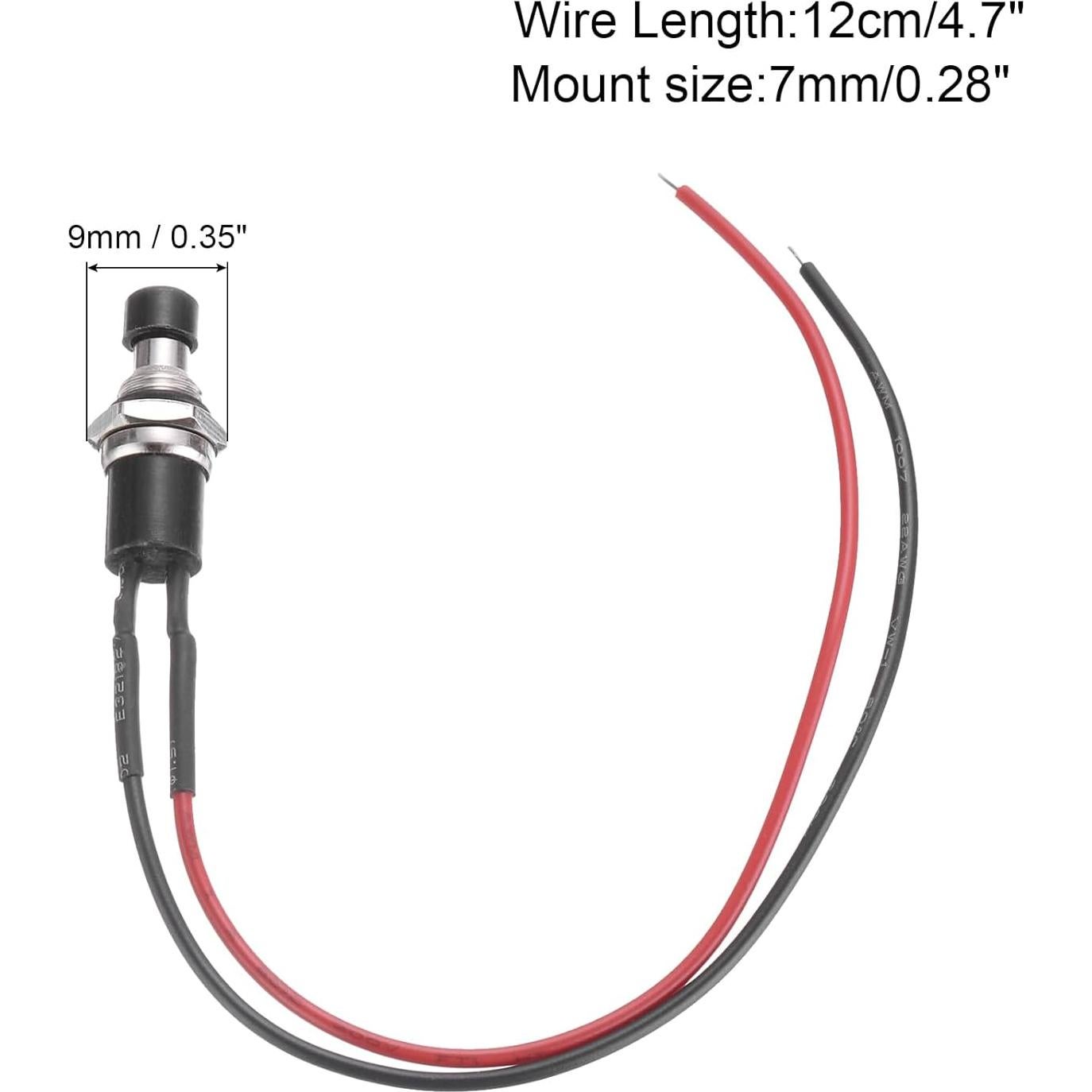 Interruptores de Botón con Cable MECCANIXITY 4 Pcs 3A 250V