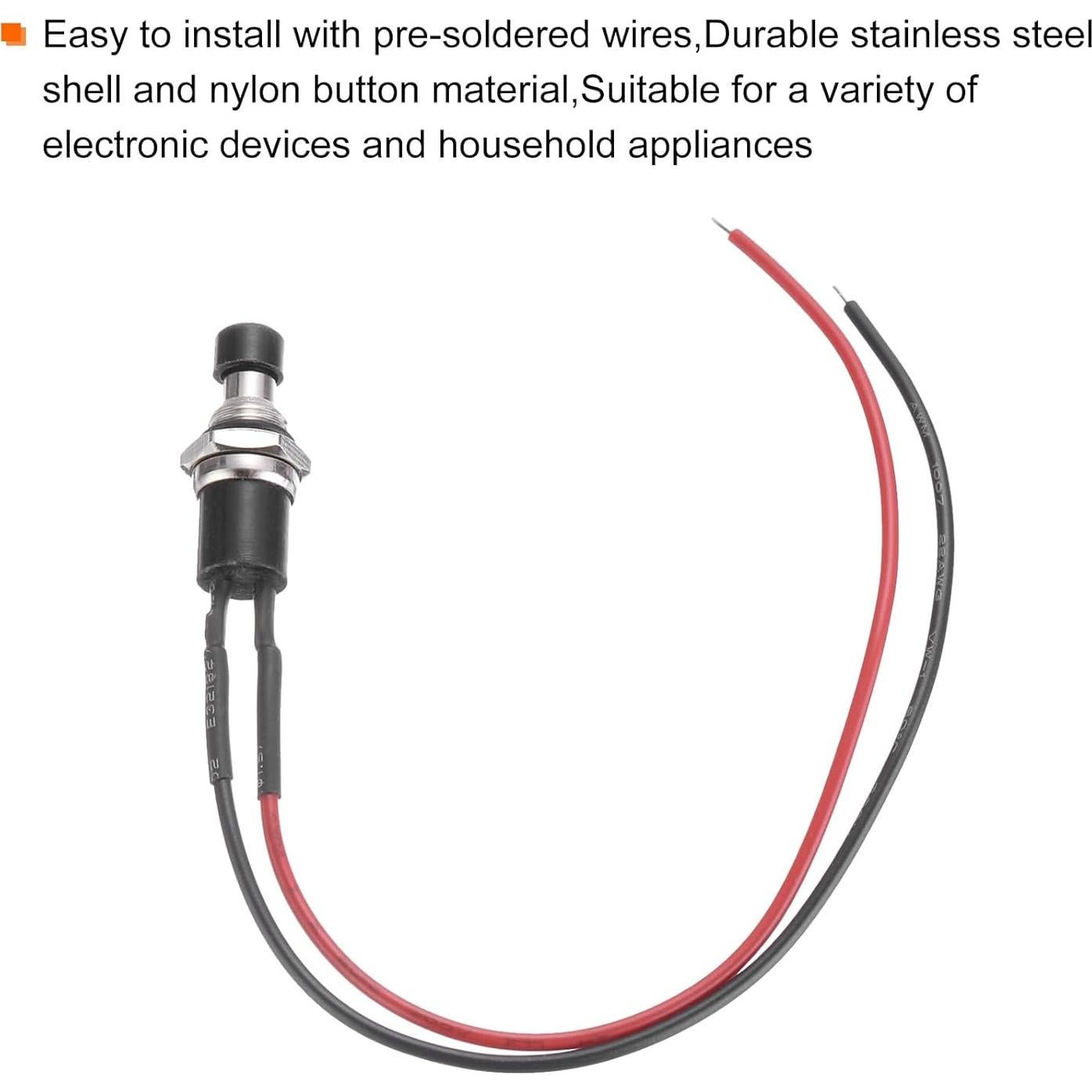Interruptores de Botón con Cable MECCANIXITY 4 Pcs 3A 250V