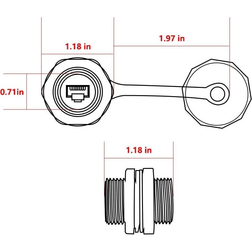 Conector RJ45 Ethernet CAT6 Blindado UMLIFE 2PCS IP67