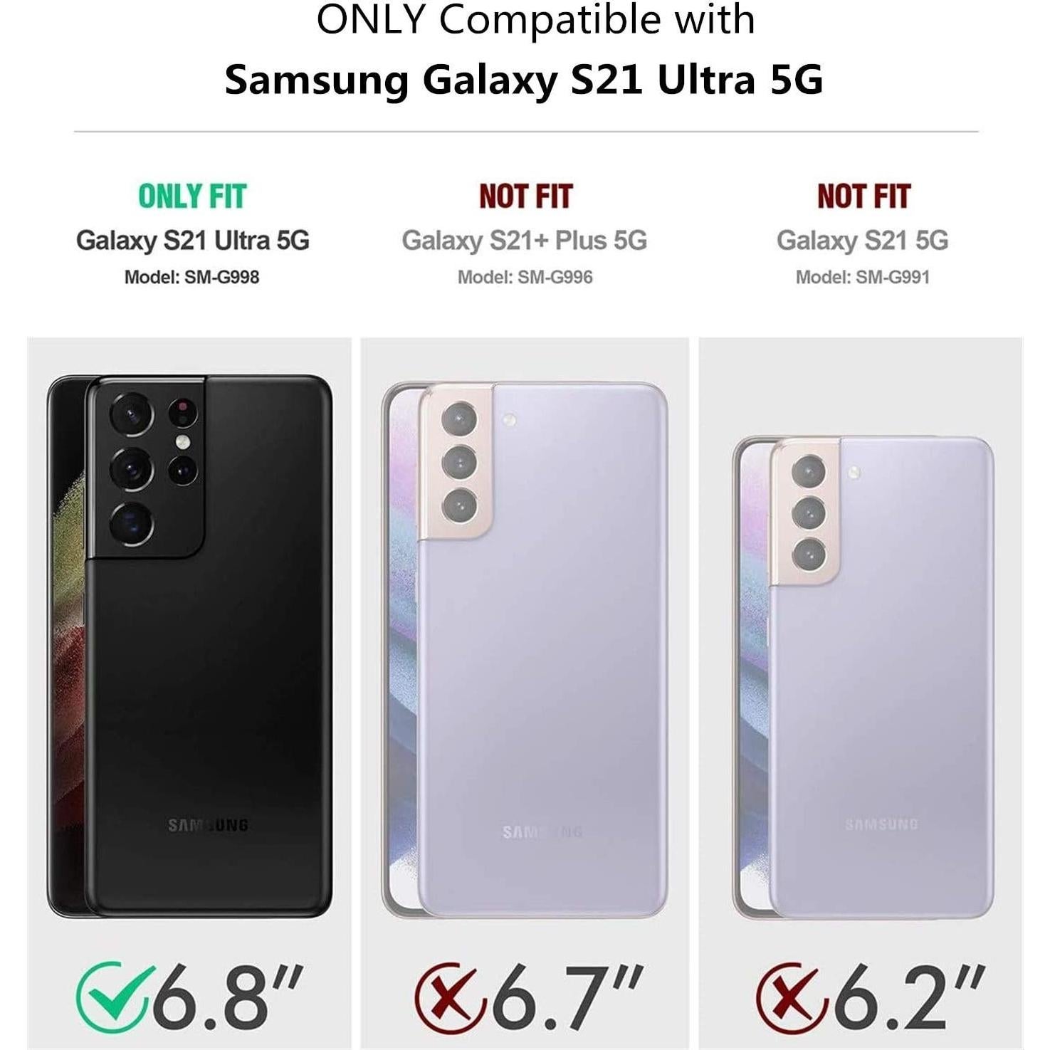 Funda protectora iCoverCase para Samsung Galaxy S21 Ultra - Negro