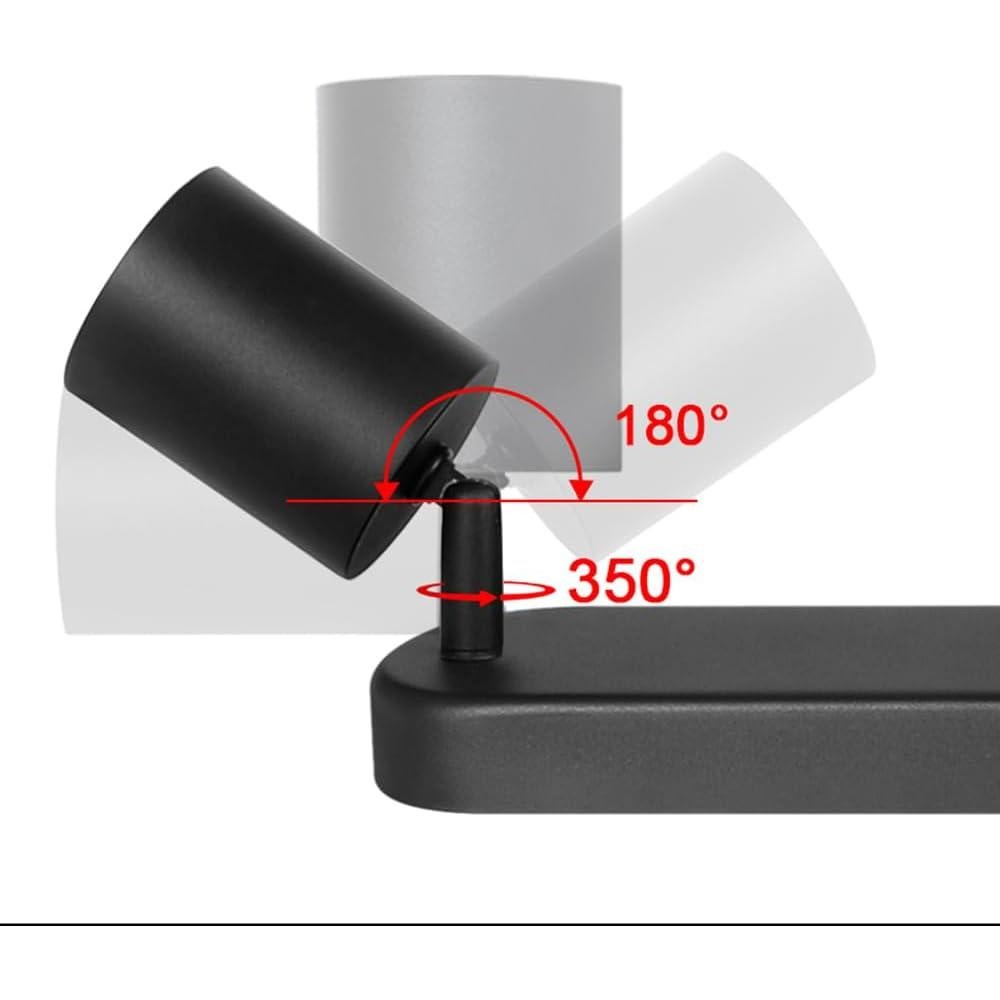 Foco de Techo Ajustable SGGSHENNAN 2 Luces GU10 Negro