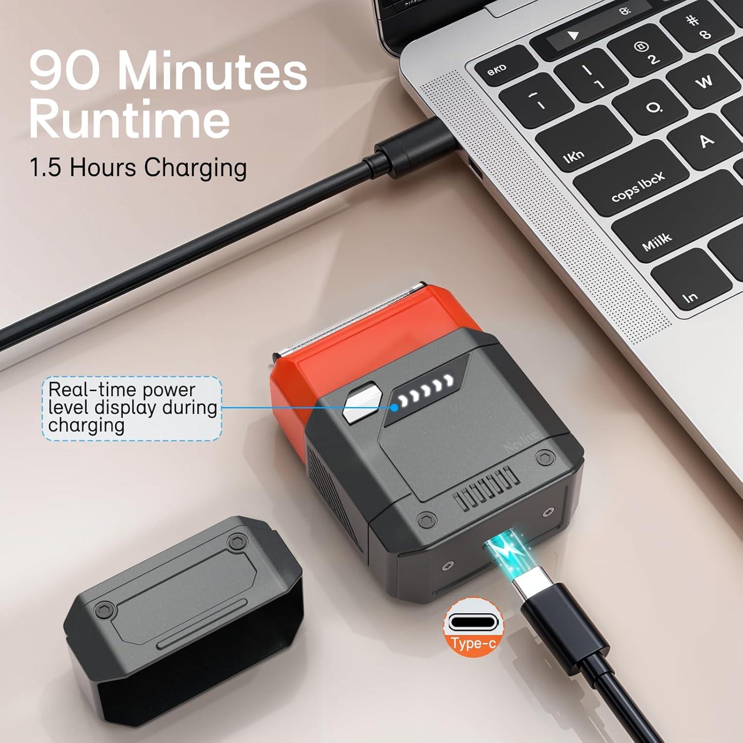 Afeitadora Eléctrica de Viaje Nevlive USB-C Impermeable